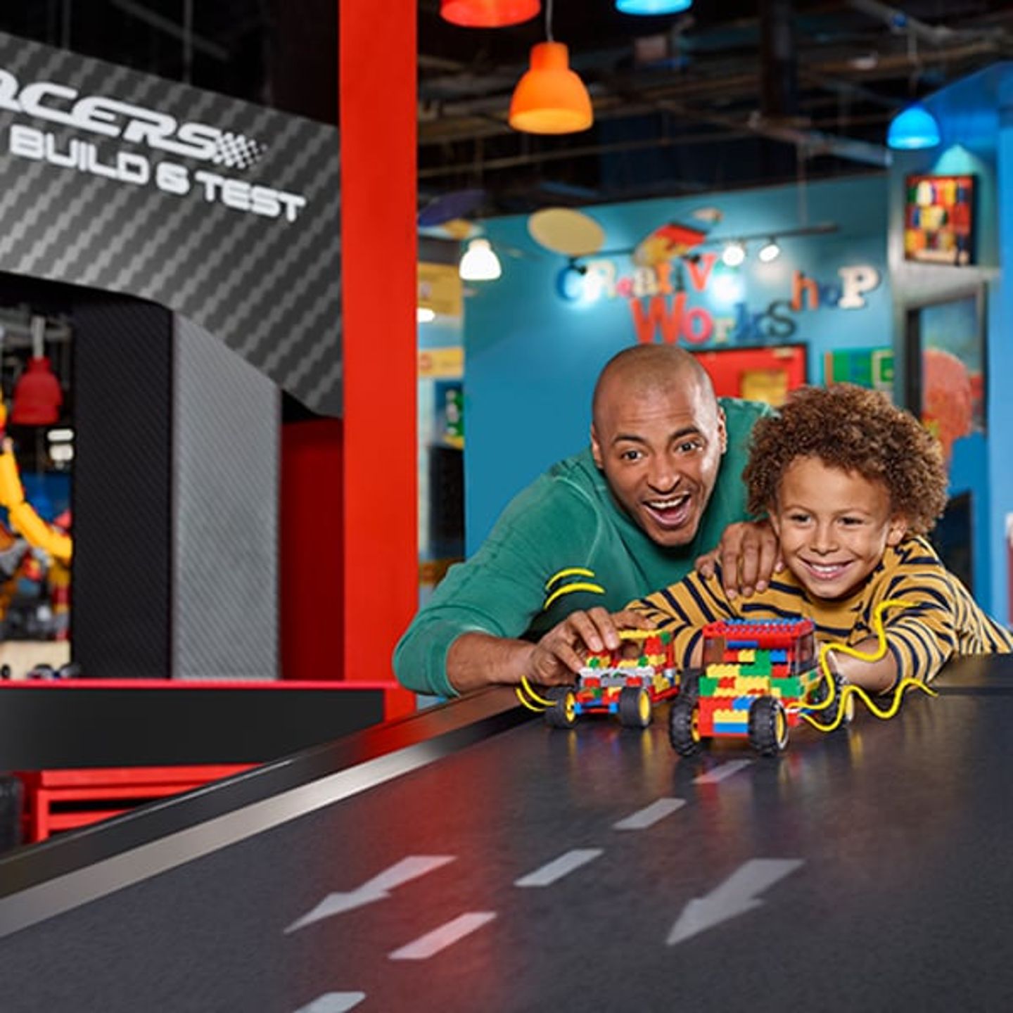 Father and son racing cars