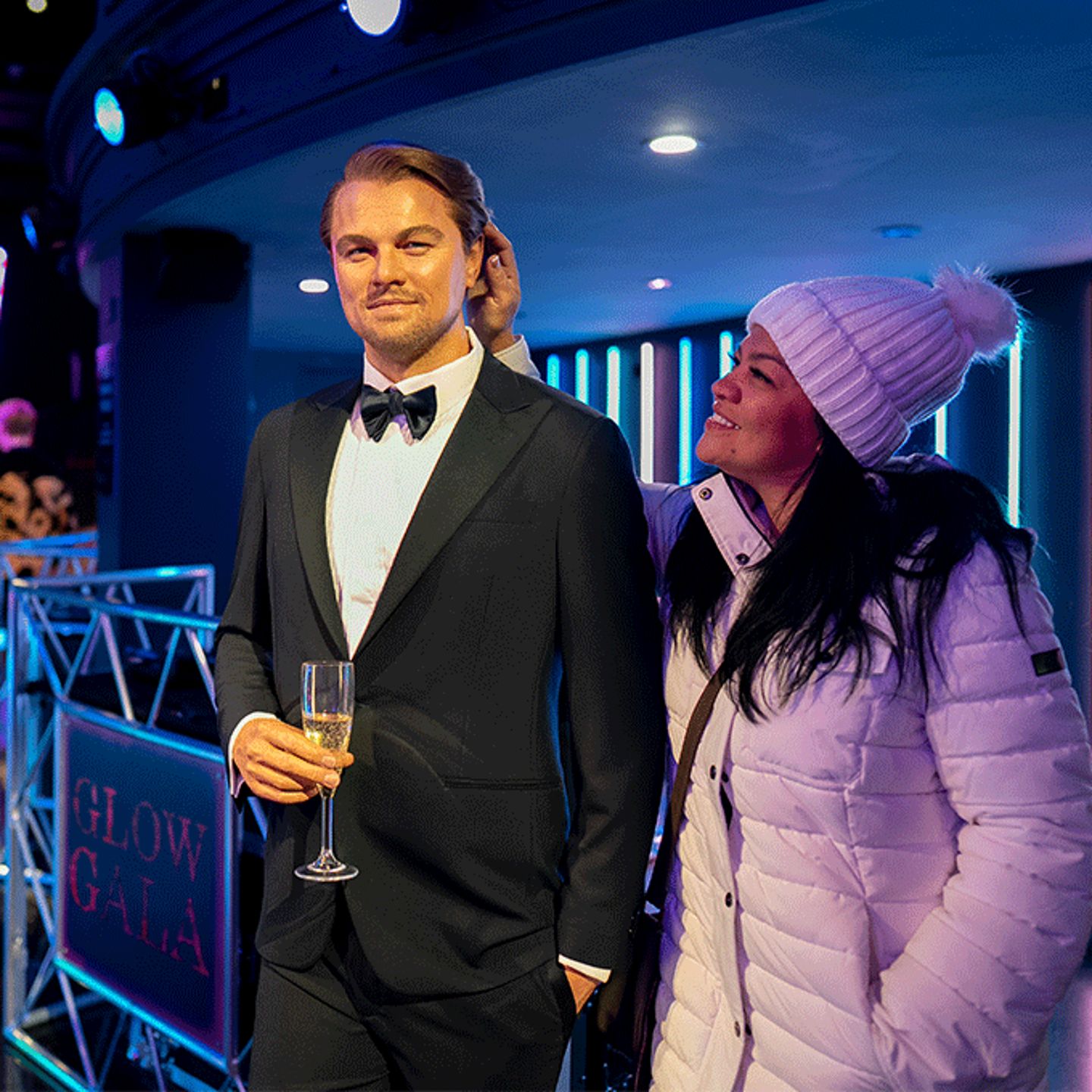 The images shown depict wax figures created and owned by Madame Tussauds.