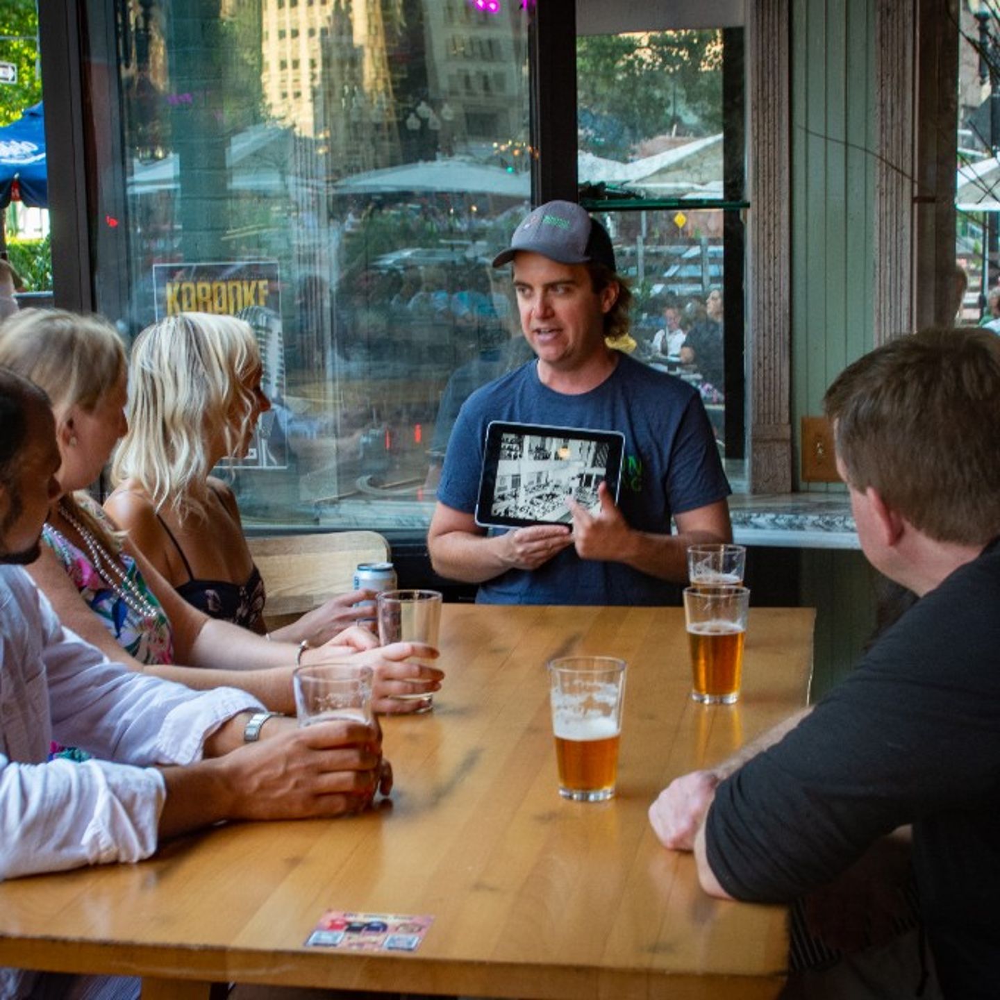 Group enjoying beers