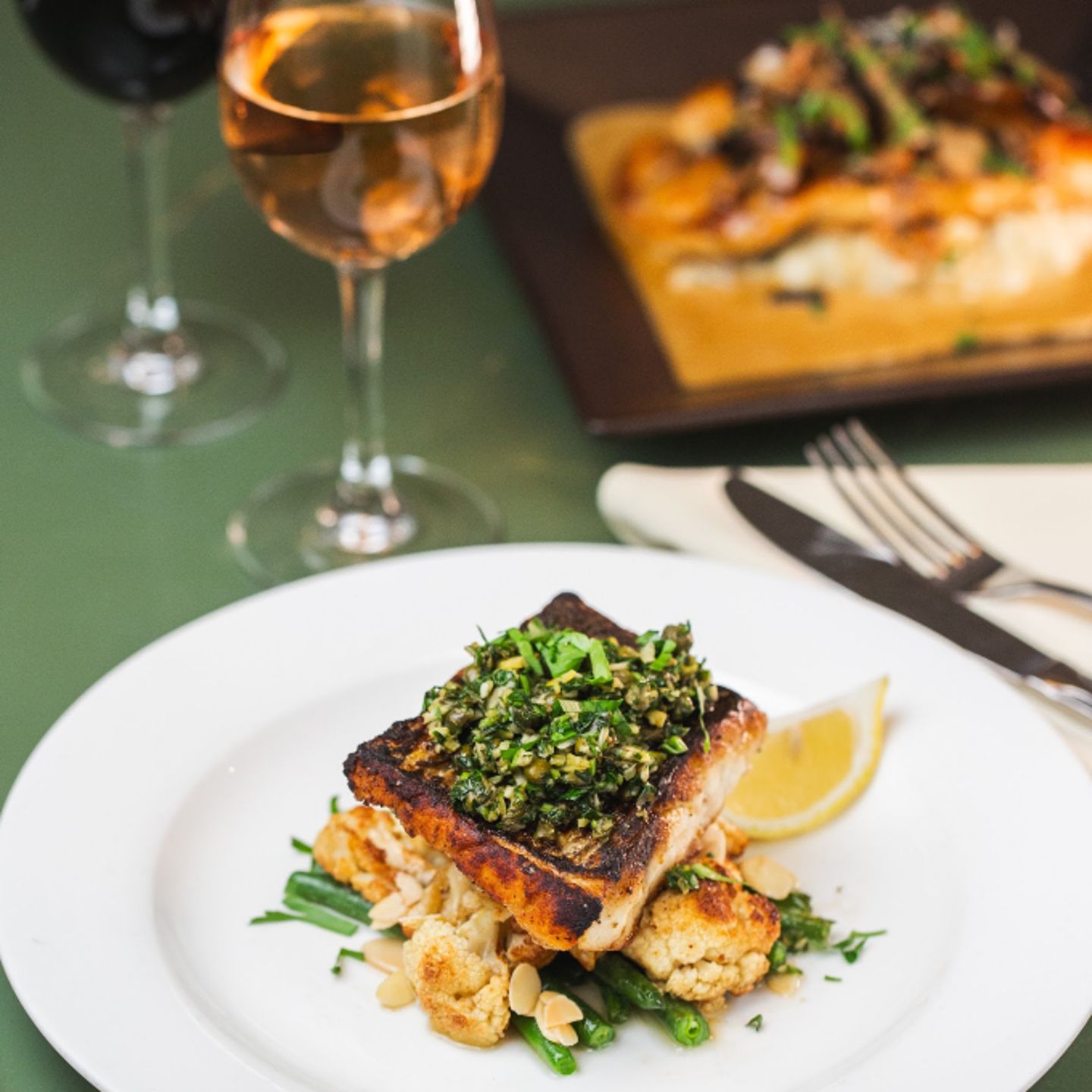 Salmon with wine