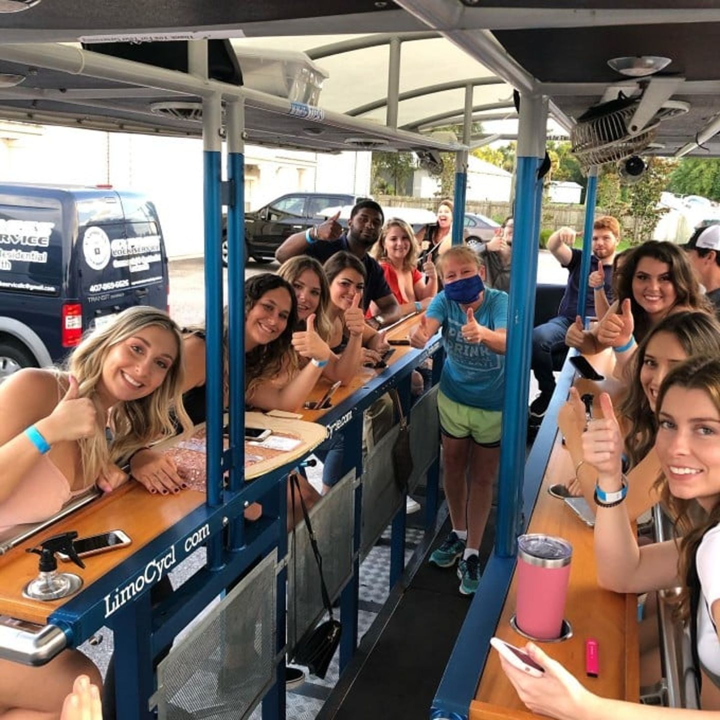 Group Posing on Cycle Tour Up Close