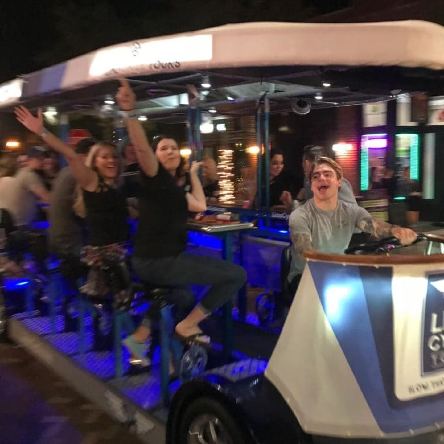 Group at Night on Cycle Limo
