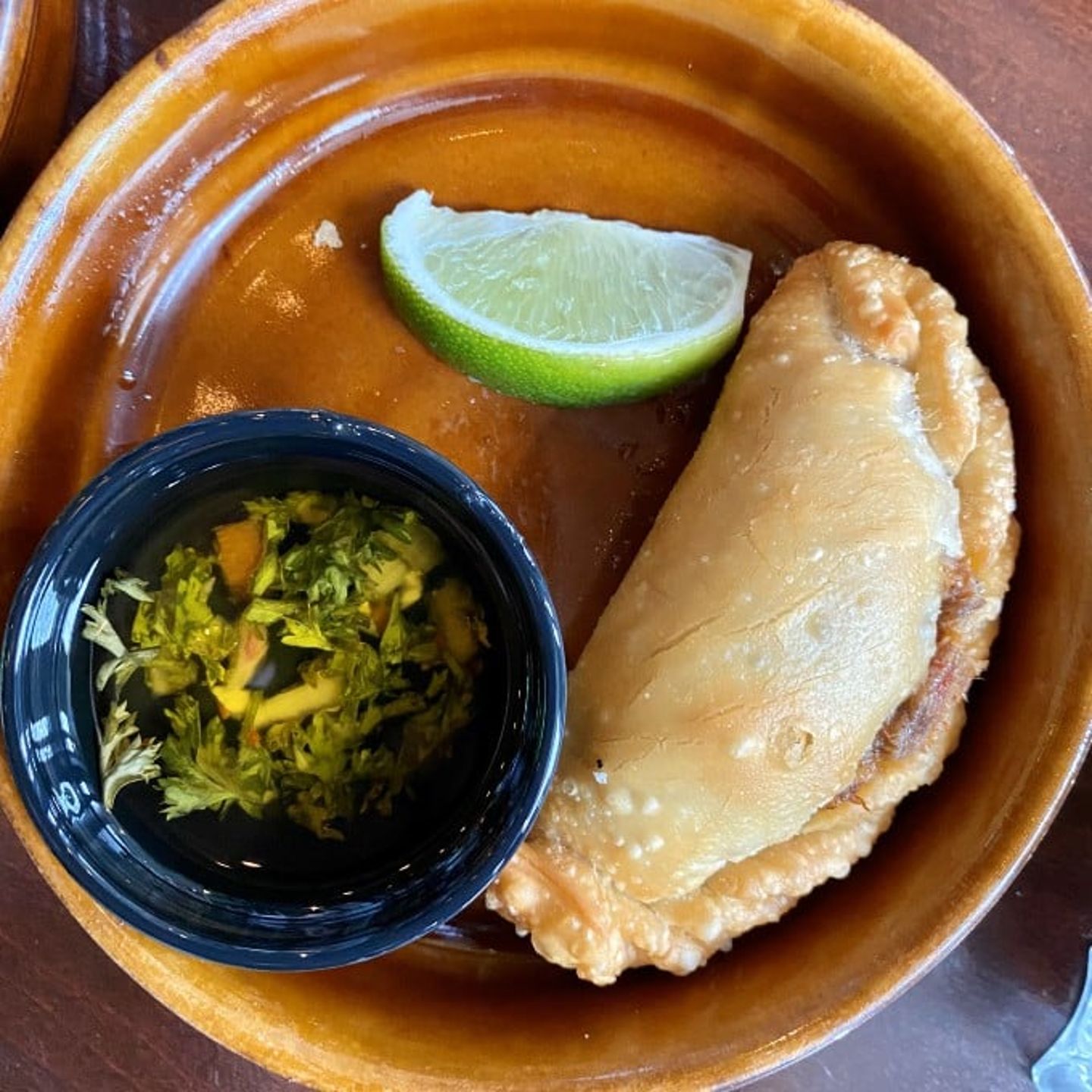 Empanada with sauce