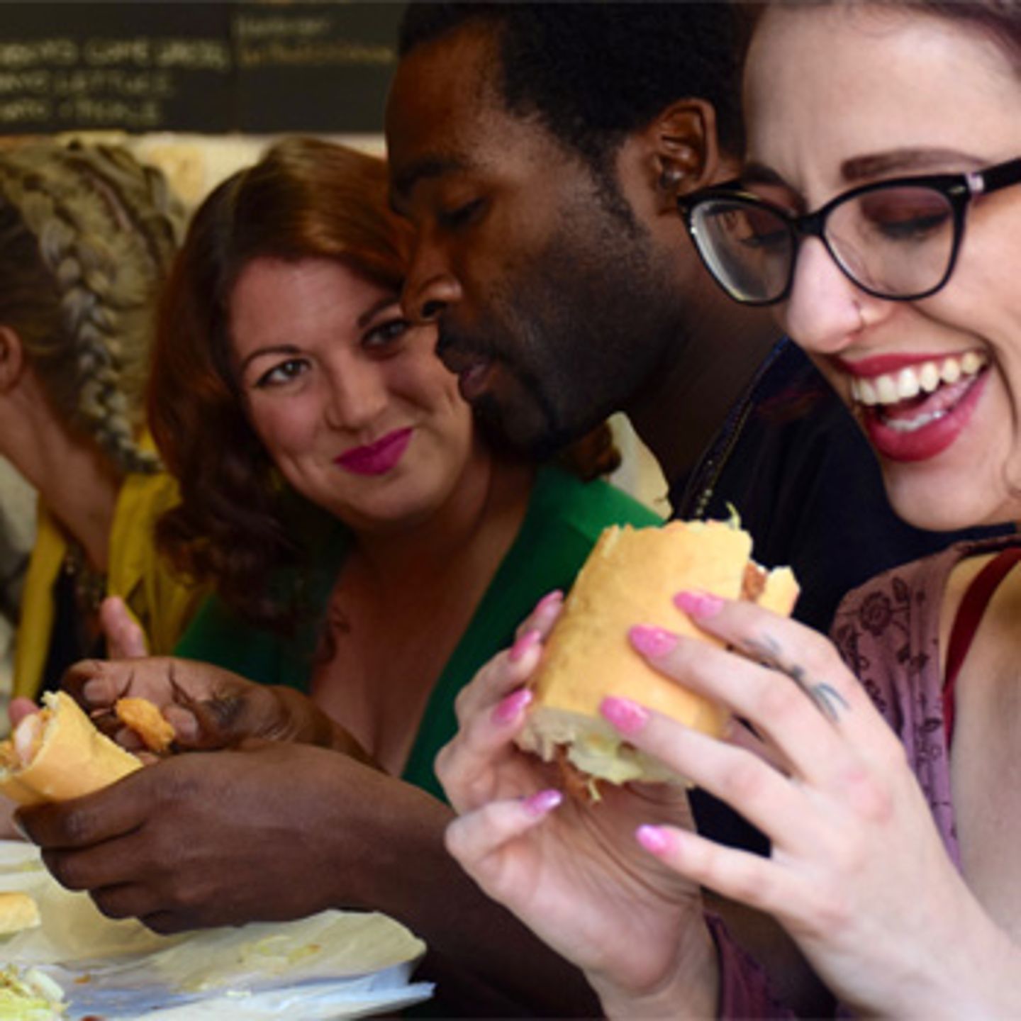 Enjoying the Food during Lower Garden District Tour