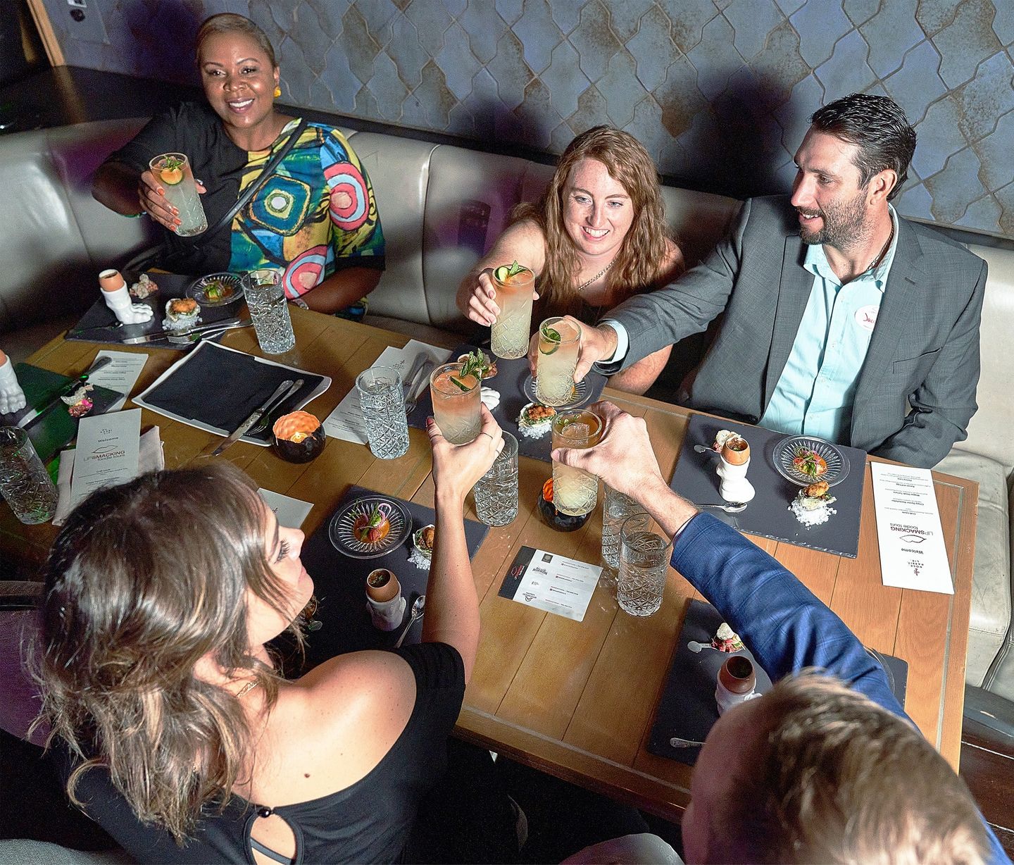 Group having dinner