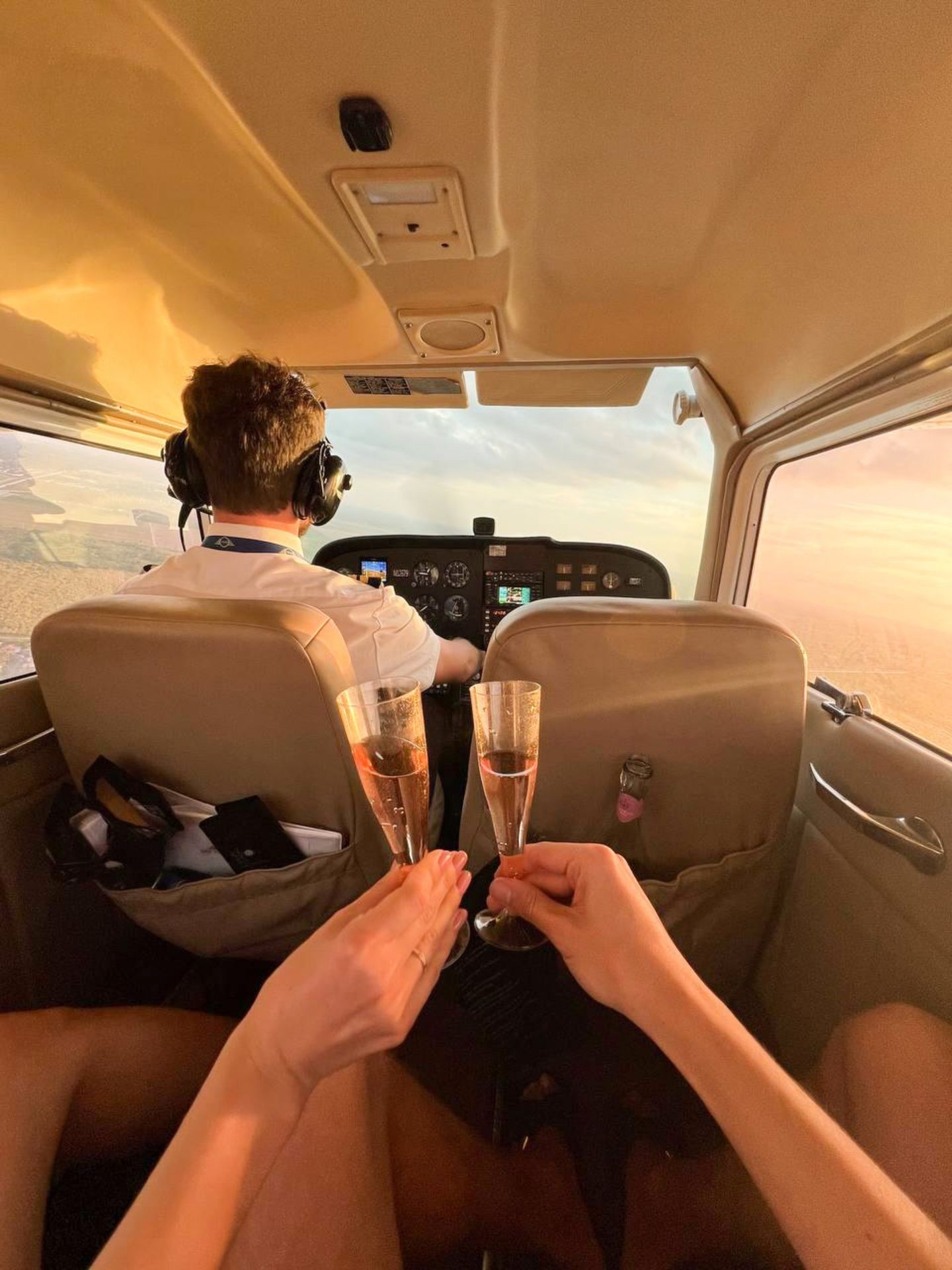 Champagne in plane