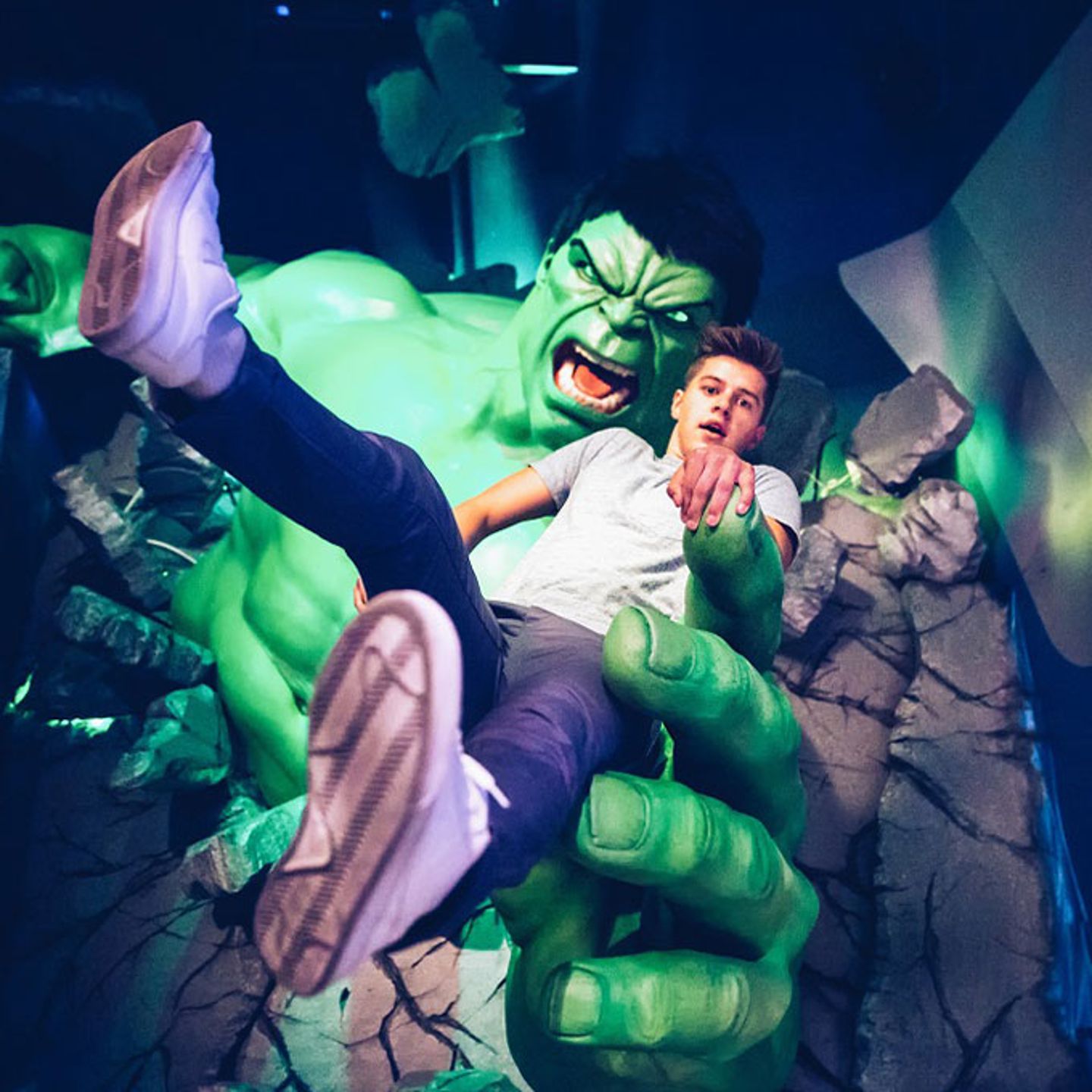 Person being held by The Hulk