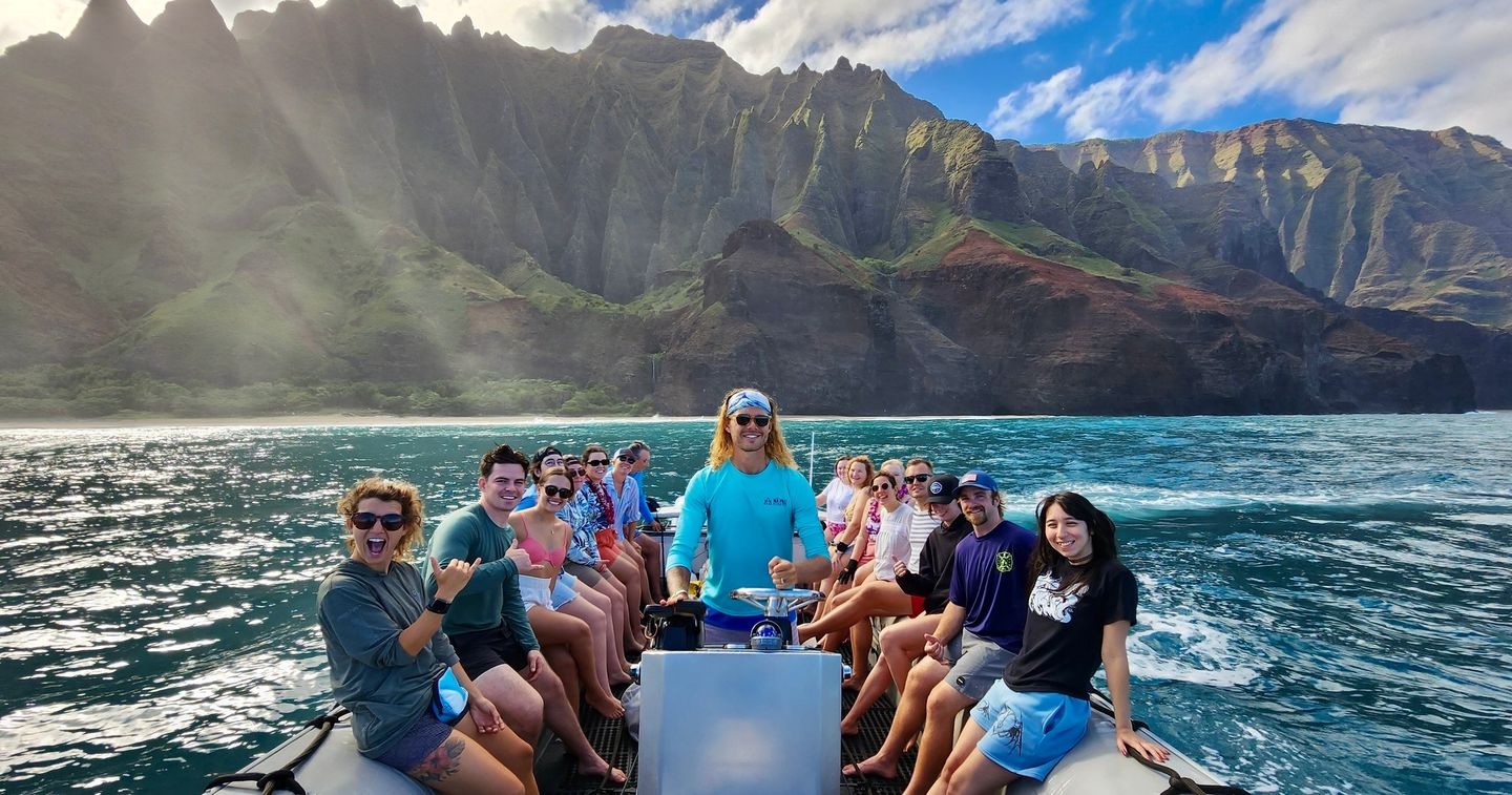 Group on boat
