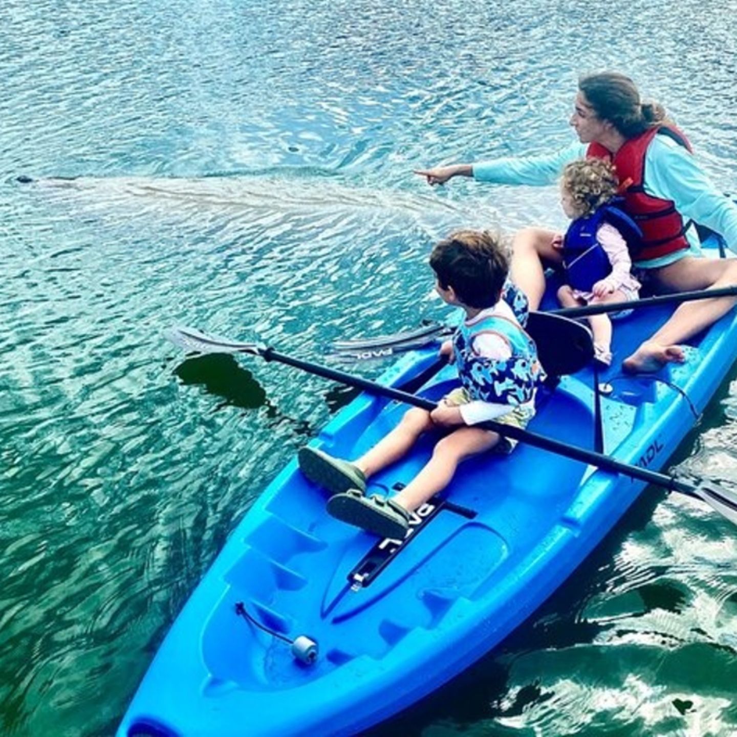 Family on kayak