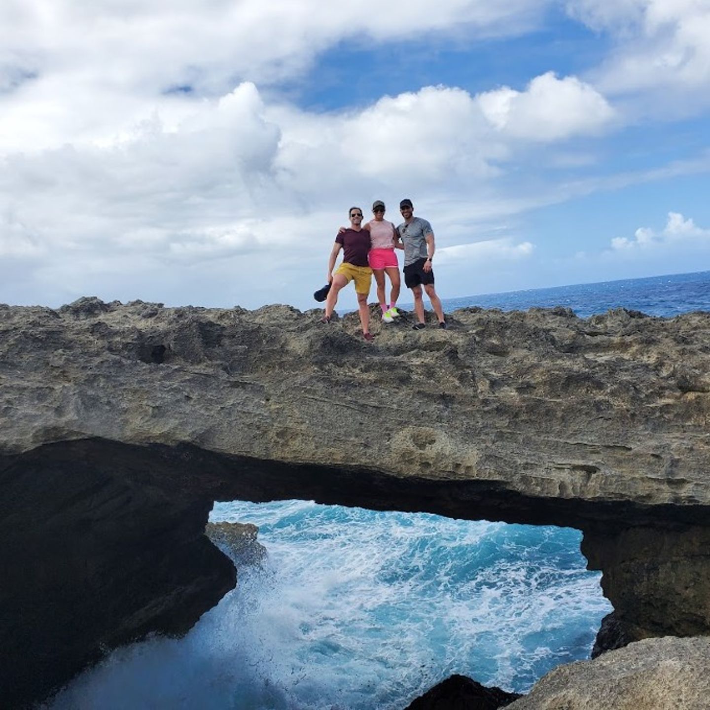 Group Posing on Rock Bridge