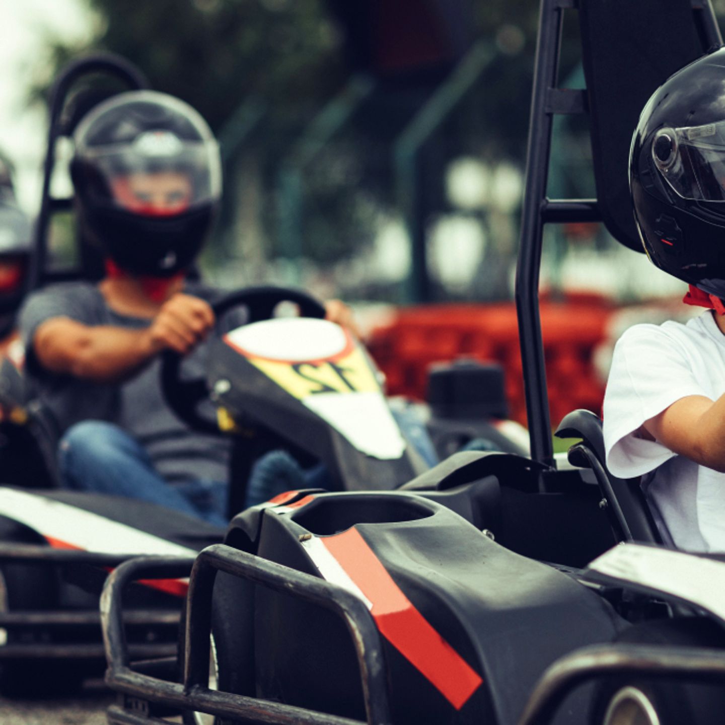 People karting