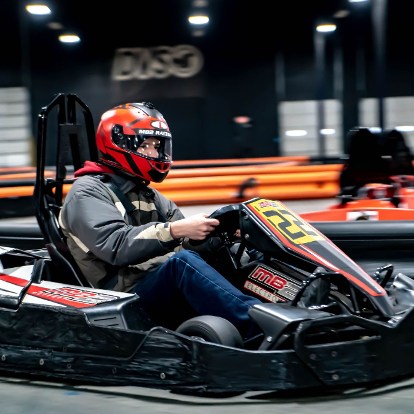 Person in go kart