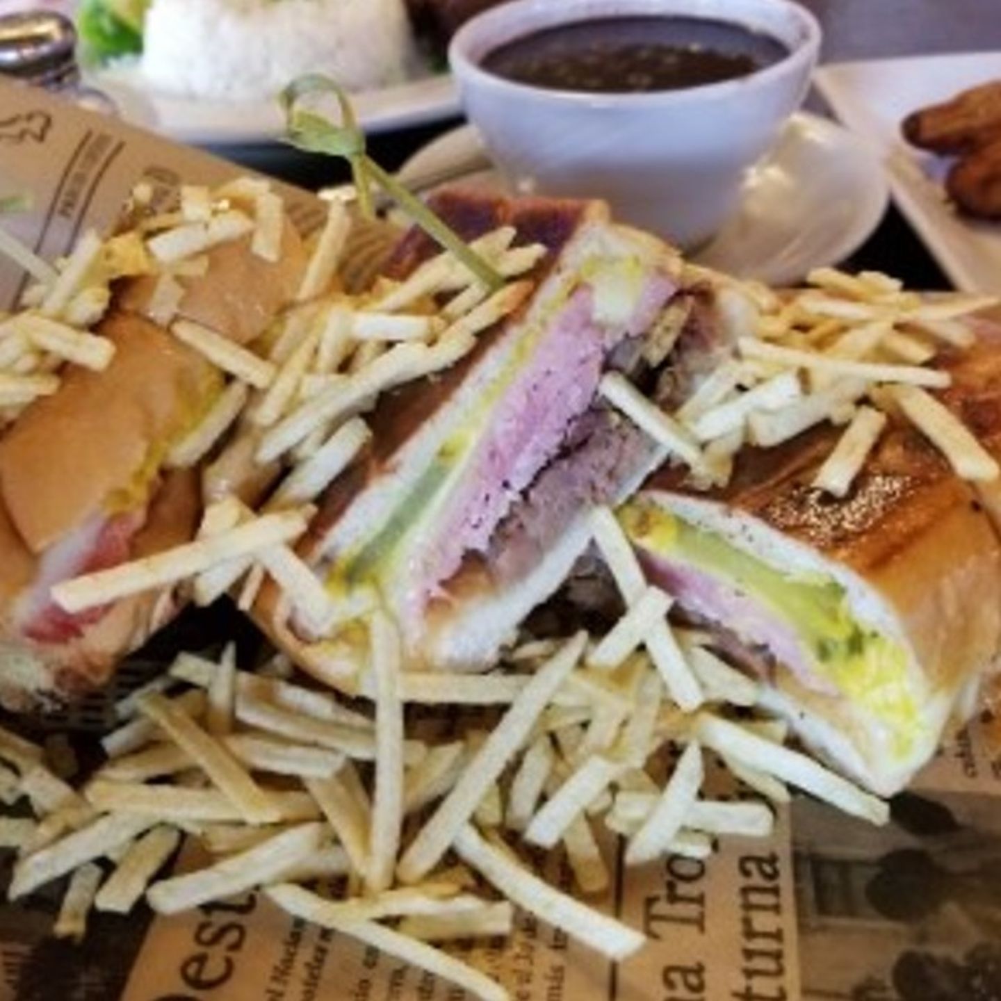 Cuban sandwich with fries