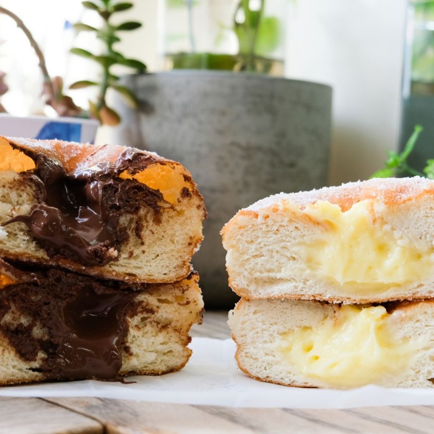Two Cream Filled Donuts