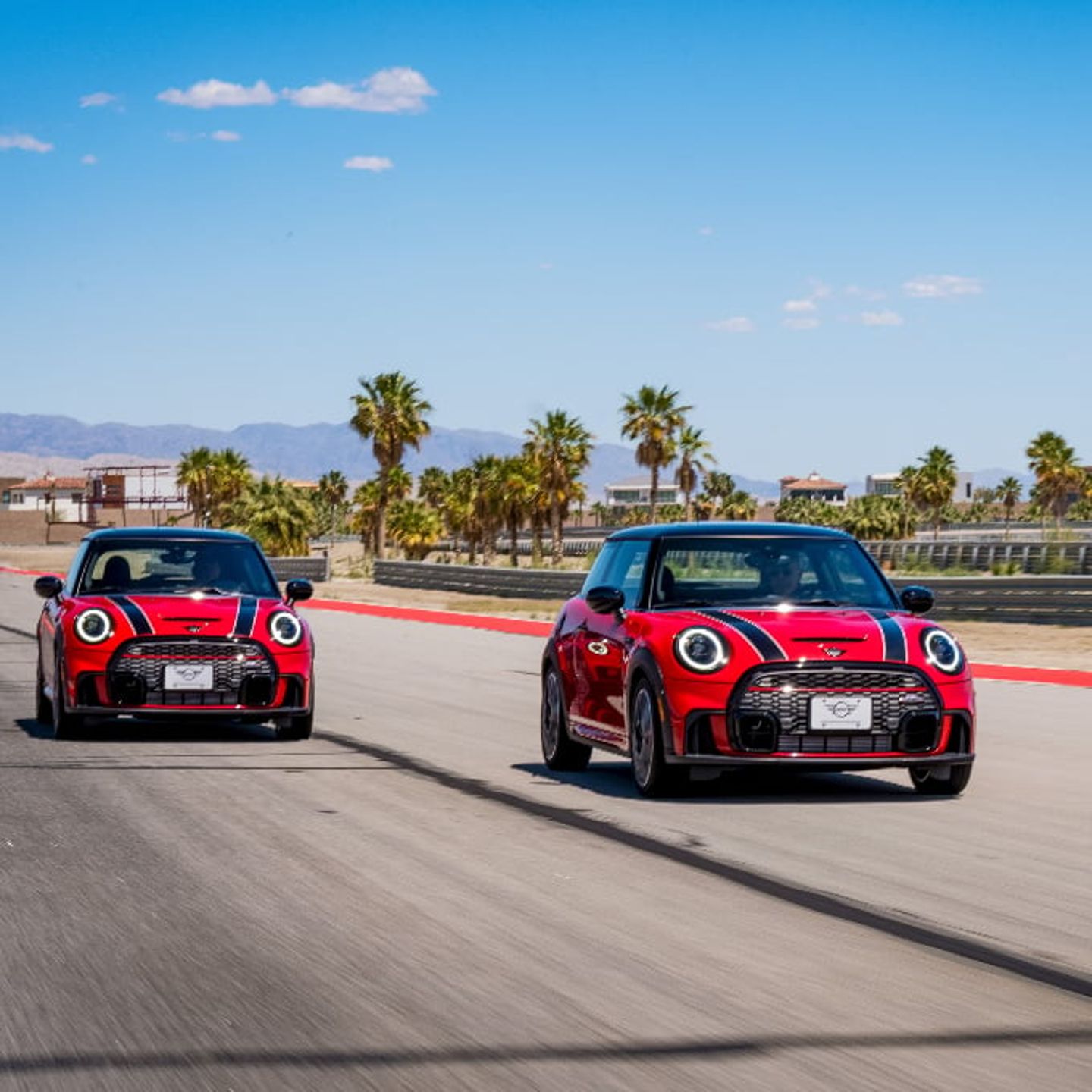Two minis racing