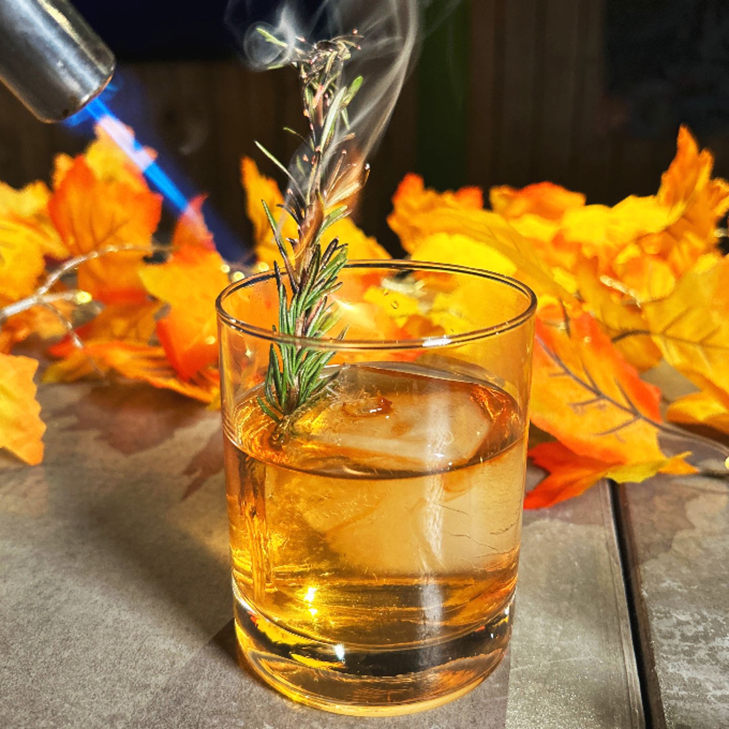 Cocktail being torched
