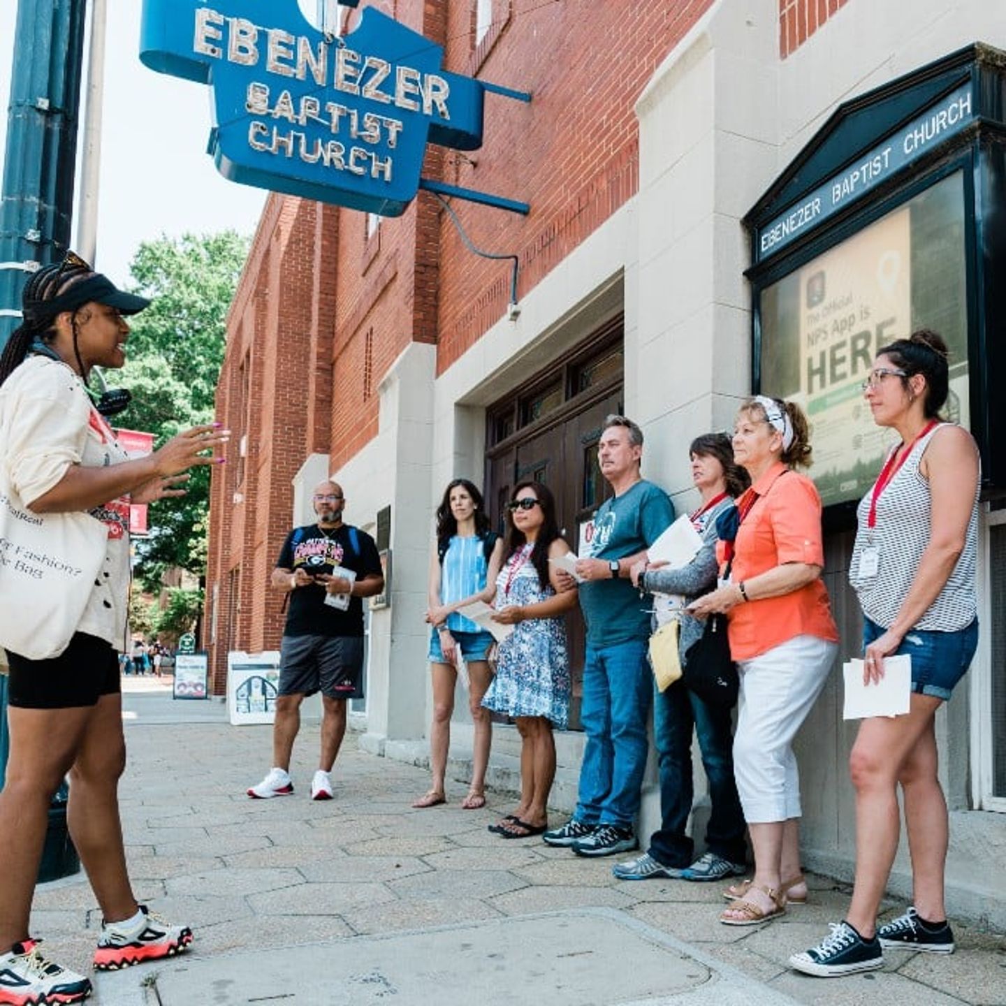 Group on tour with guide