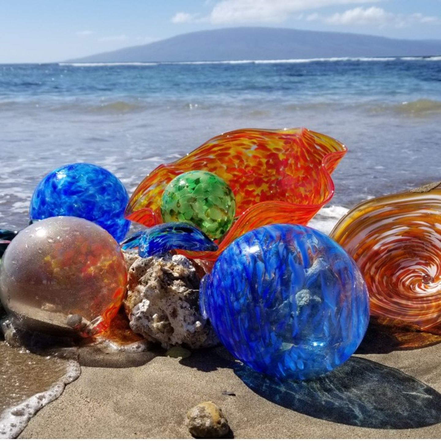 Blown Glass in Front of Ocean