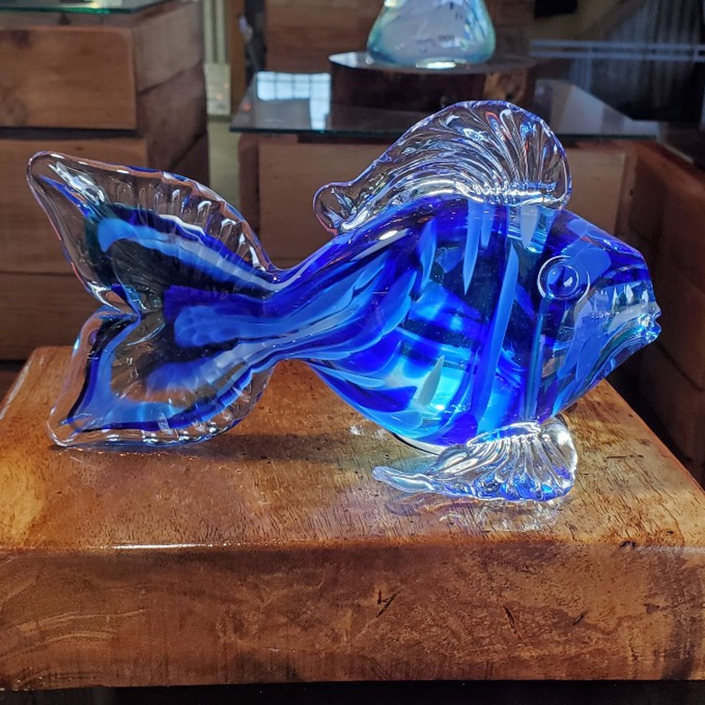 Blue Blown Glass Fish