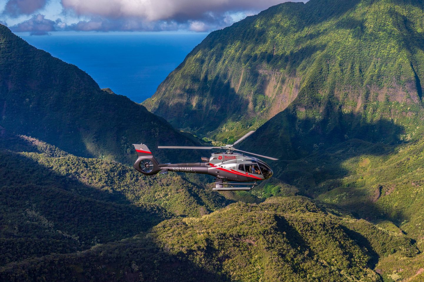 Helicopter in mountains