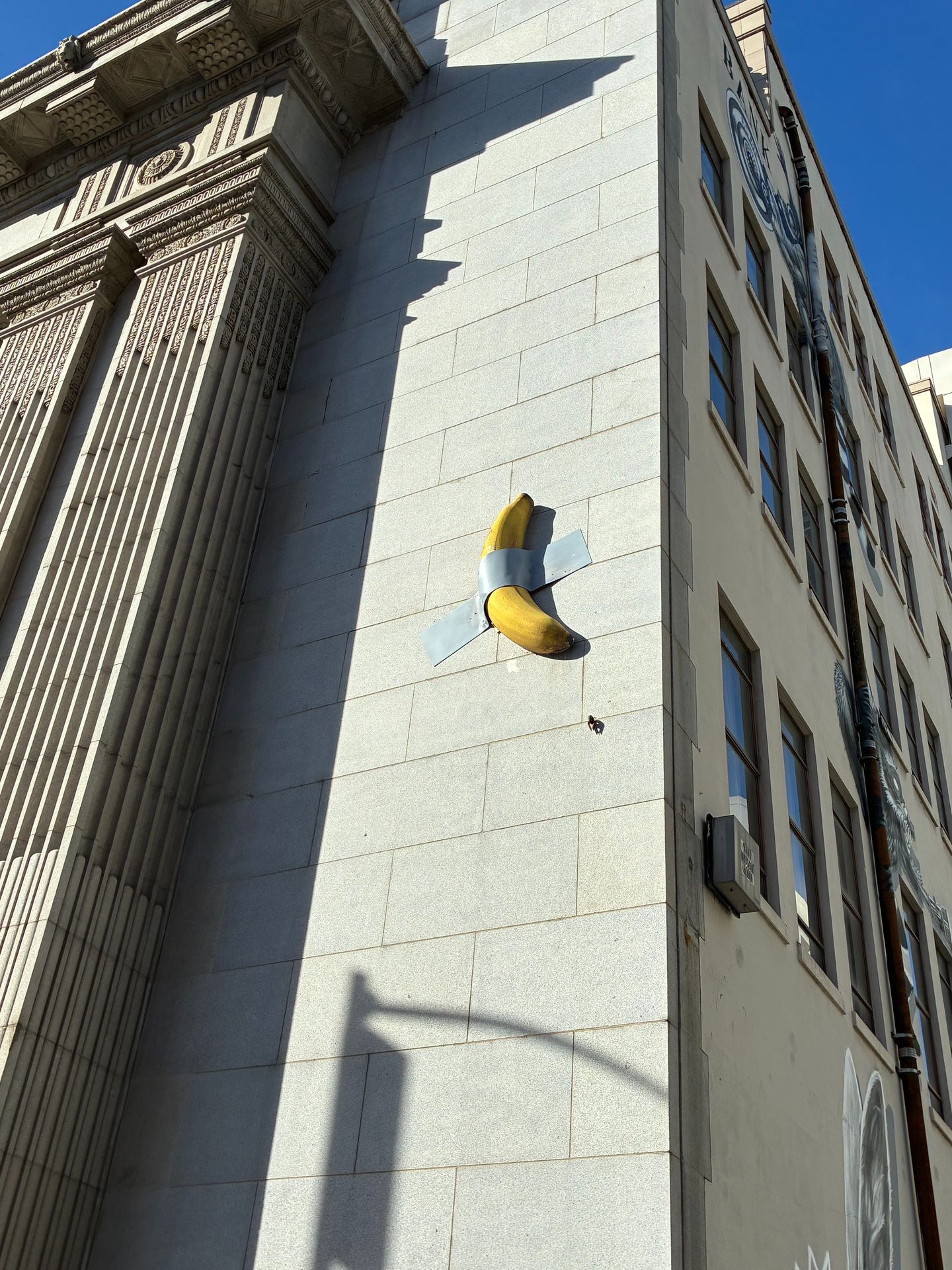 Banana on wall