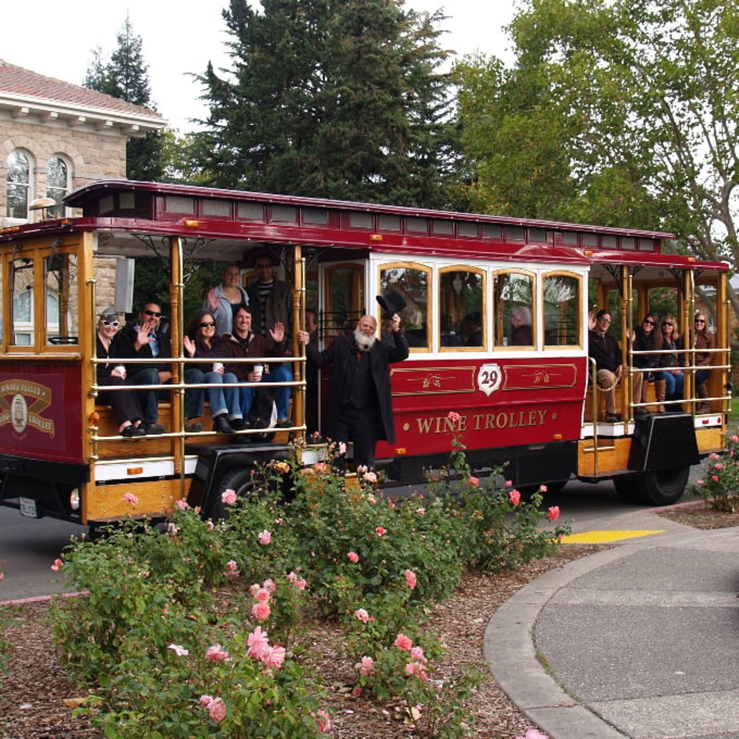 People on trolley