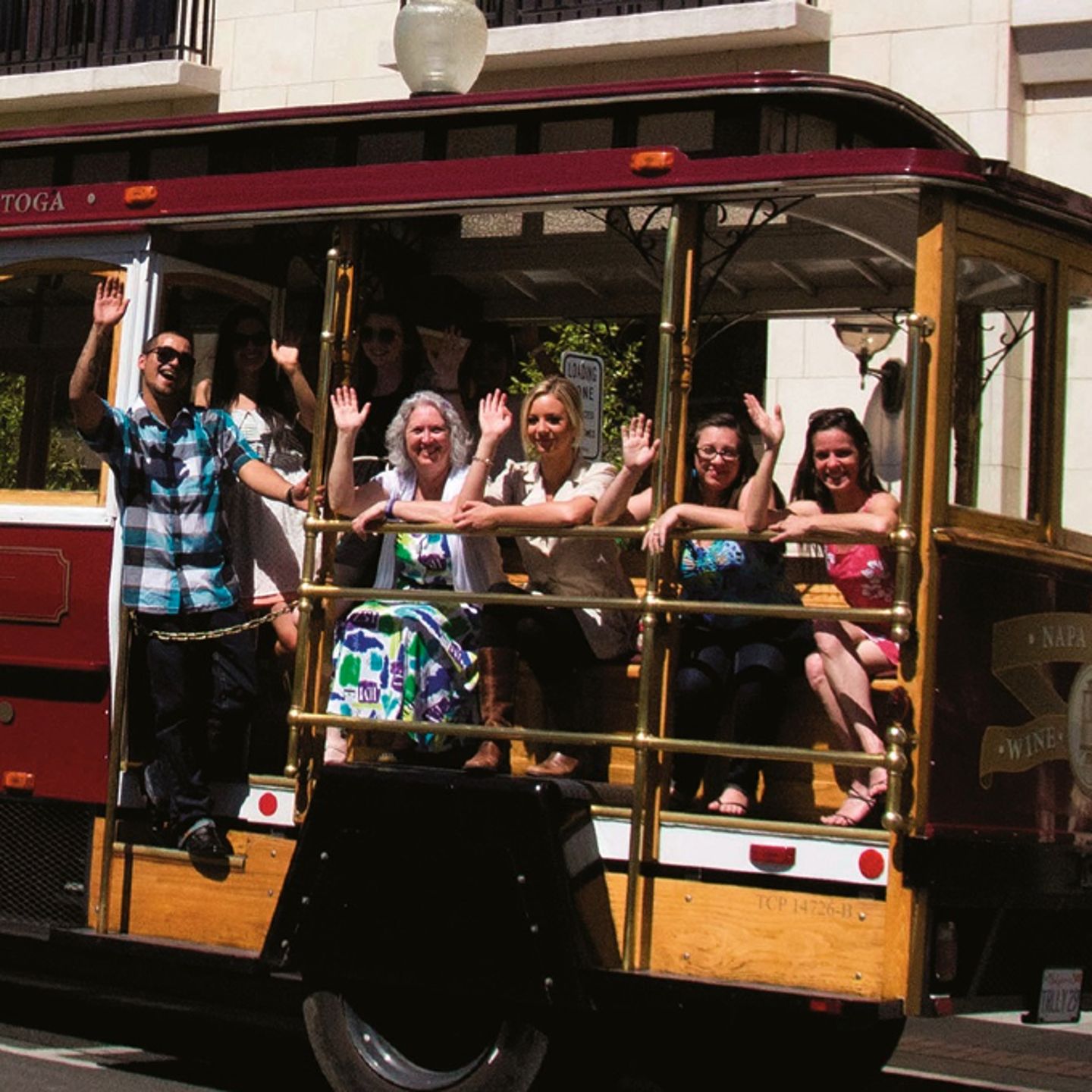 Group on trolley
