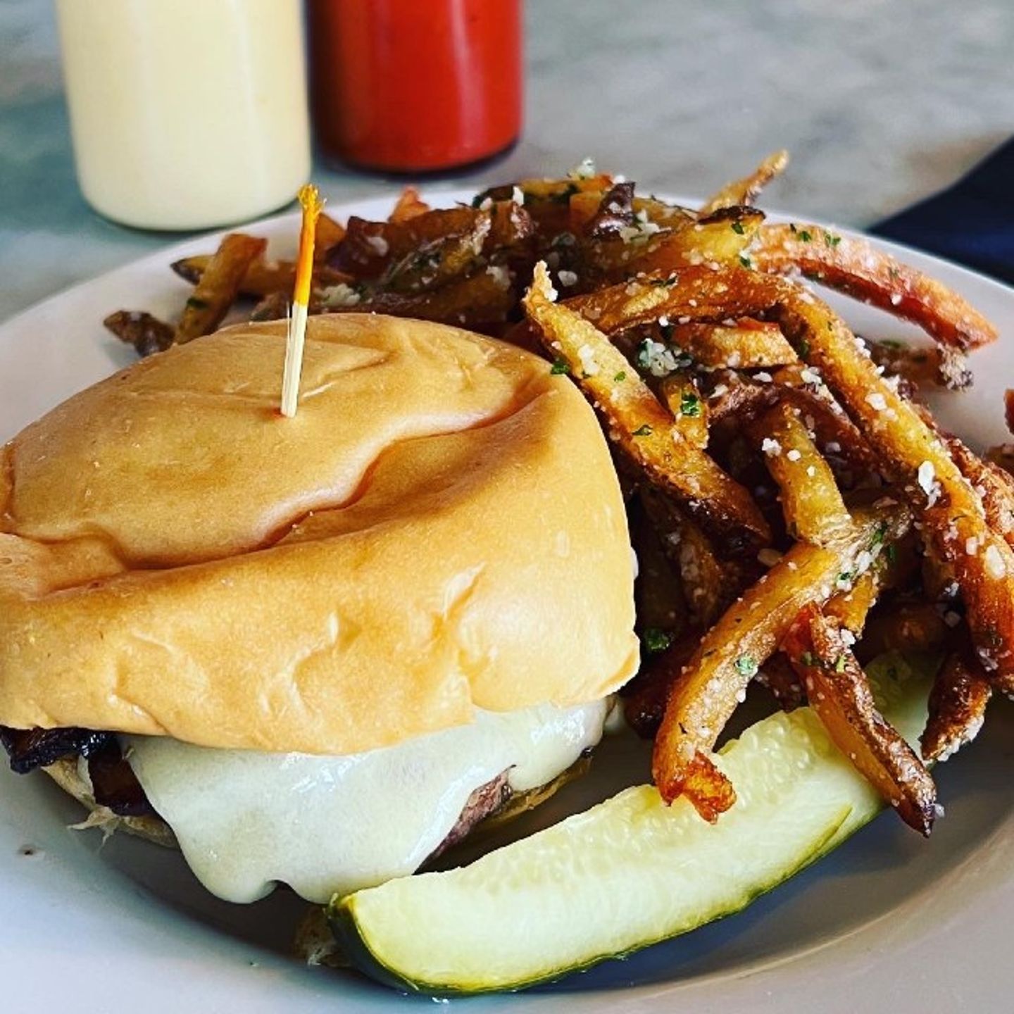Burger and fries