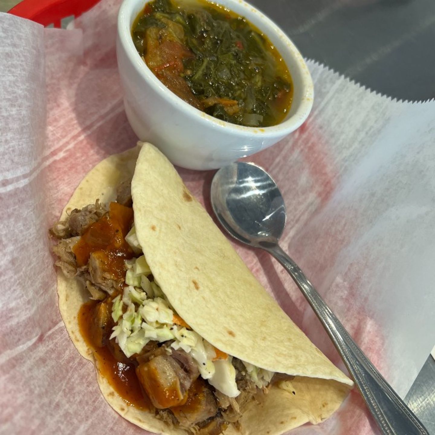 Taco with sauce