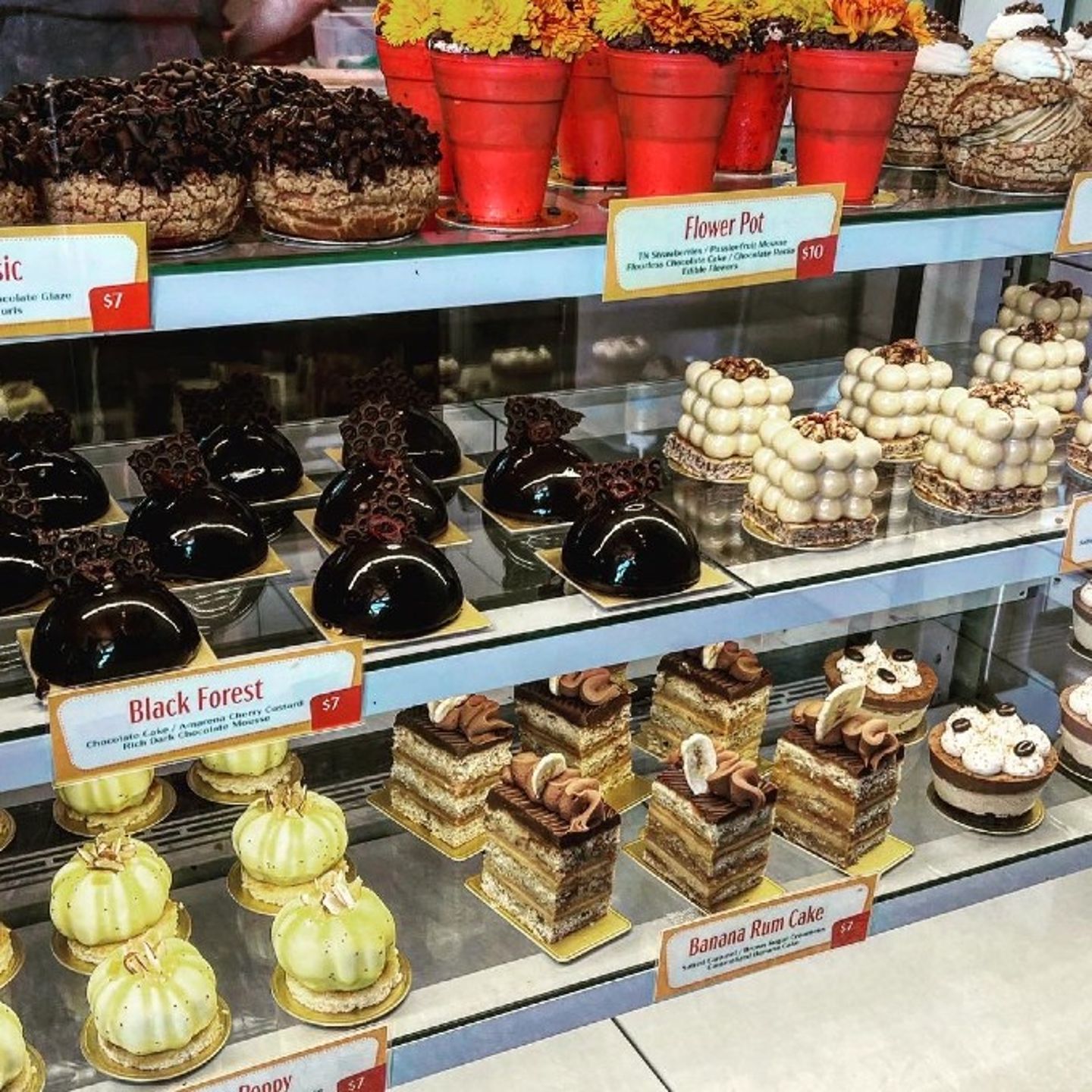 Baked goods on display