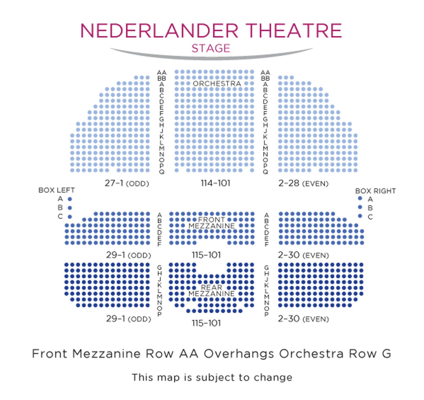 Nederlander Theatre Seating Chart
