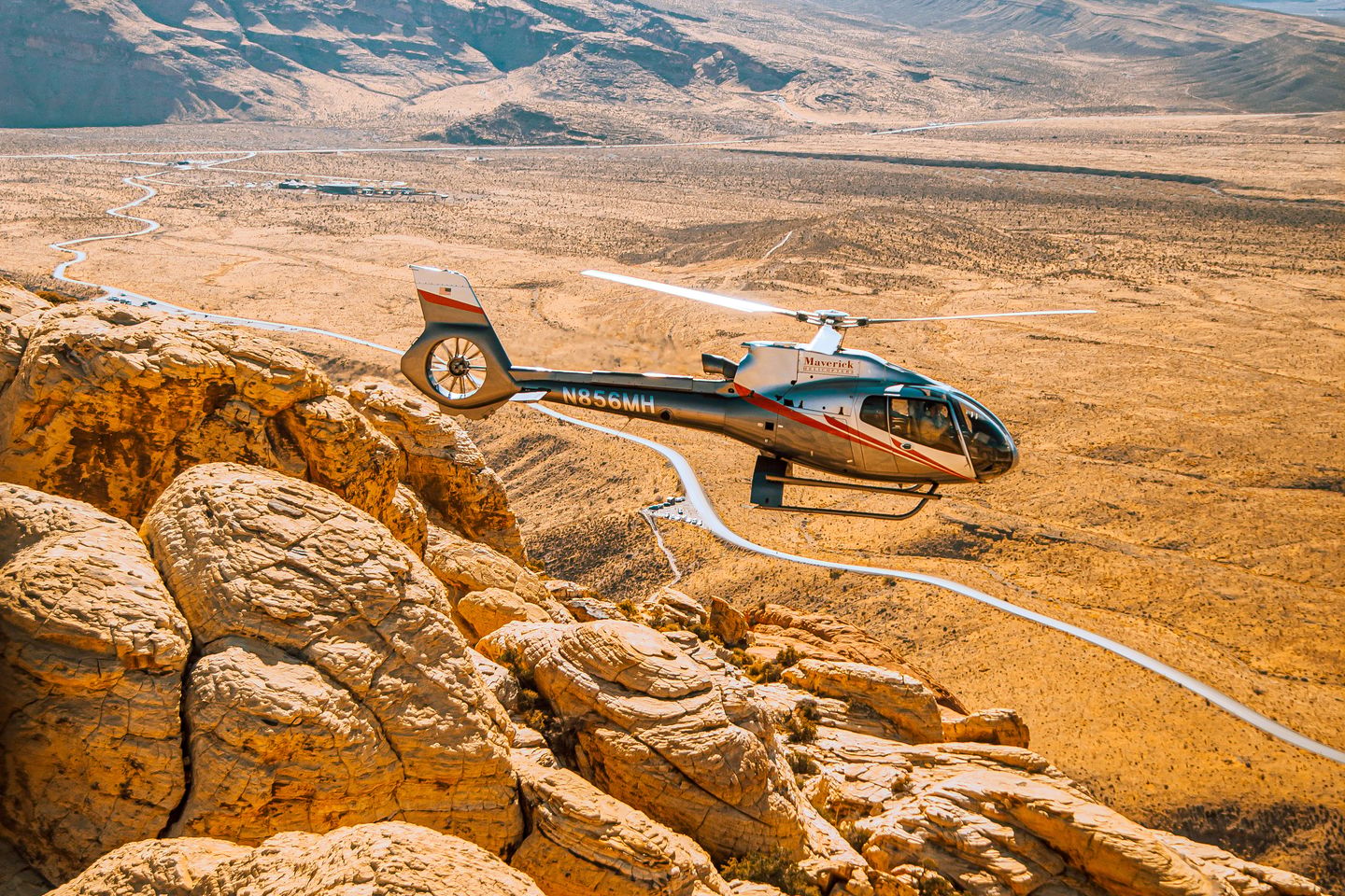 Helicopter flying