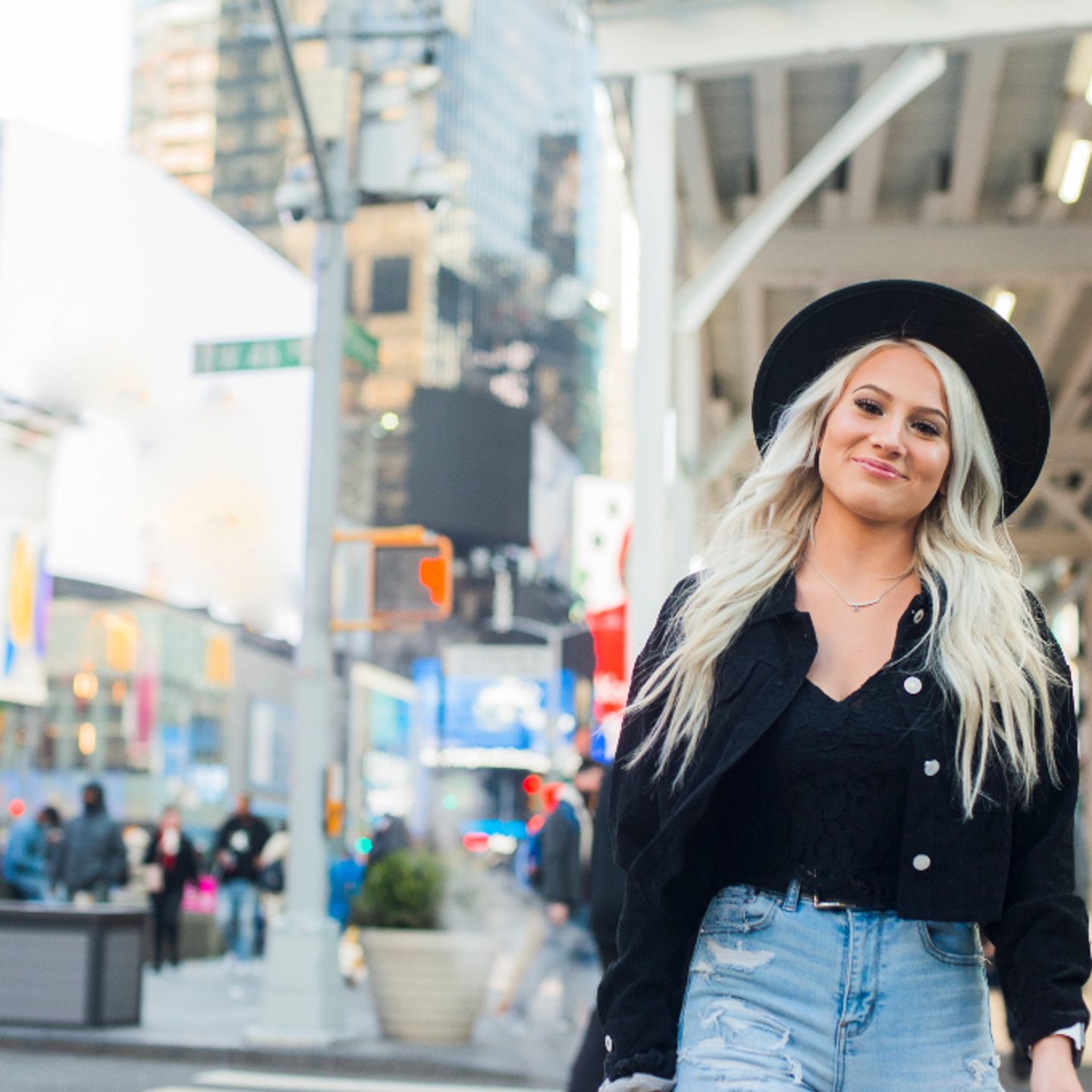 Woman in Times Square