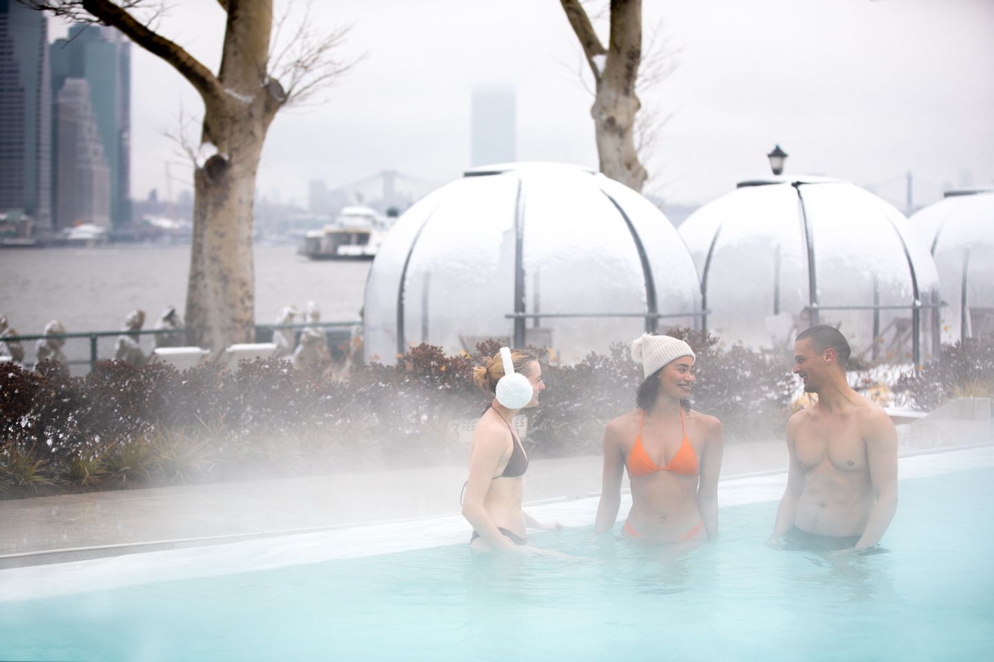 Heated Pool in Winter