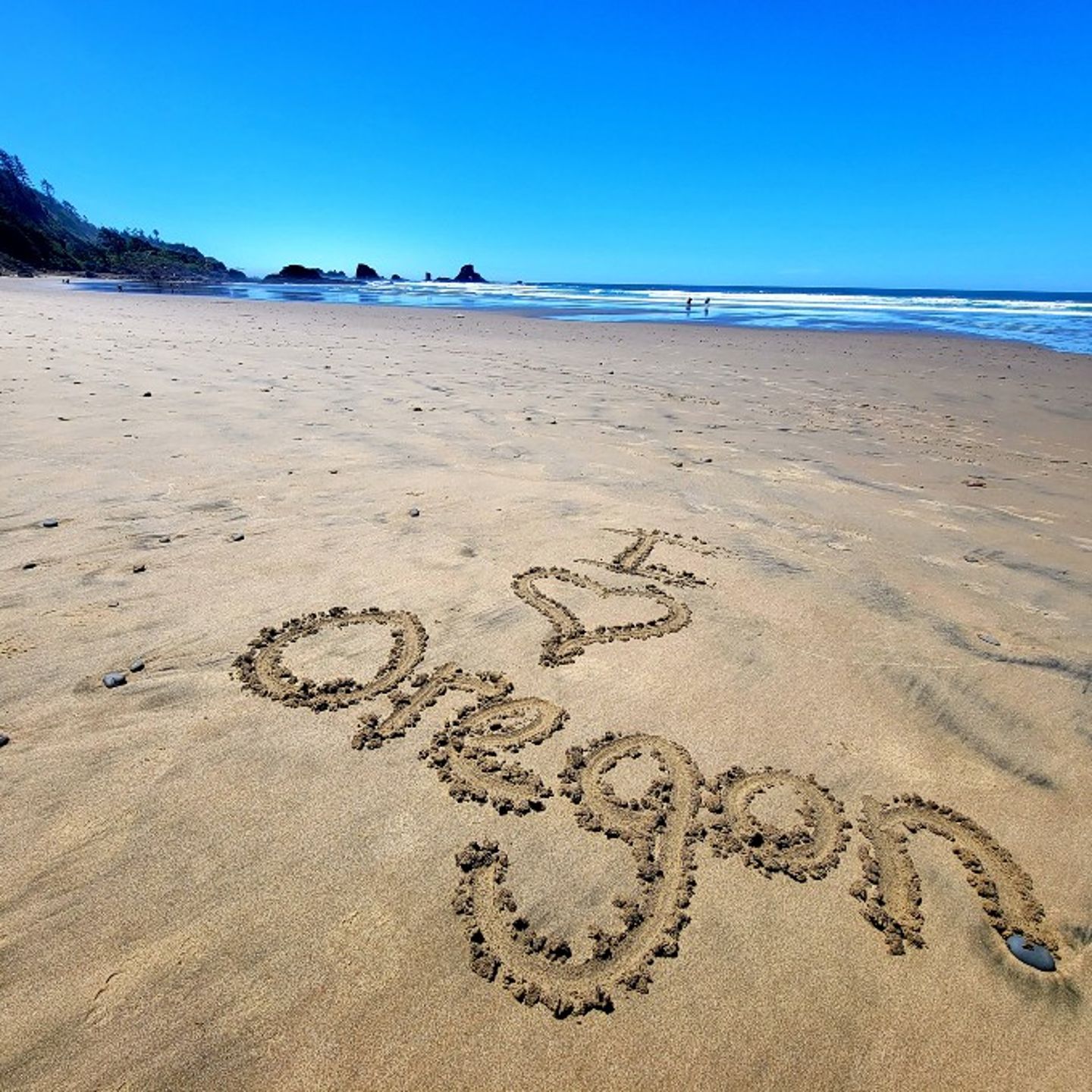 I heart Oregon in sand on beach