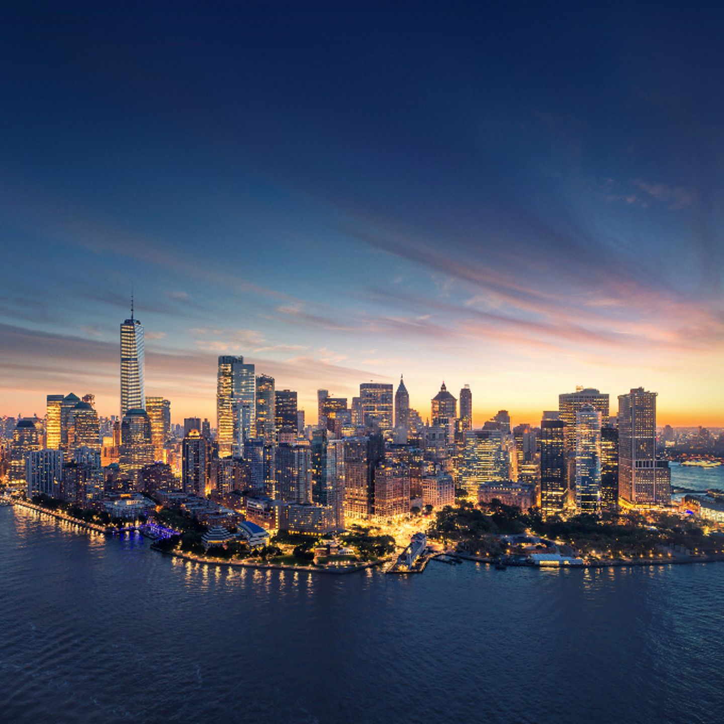 City at sunset