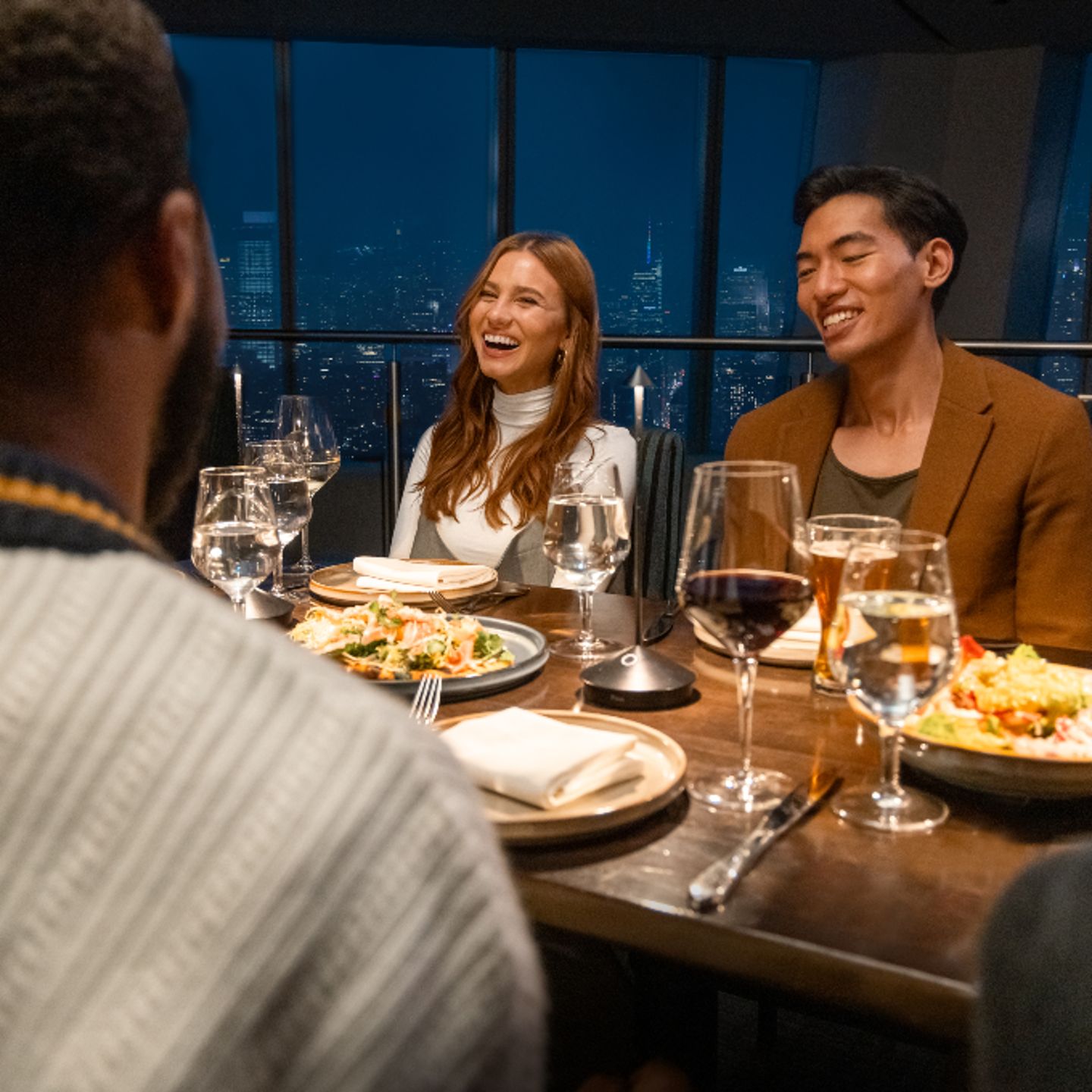 Group enjoying dinner