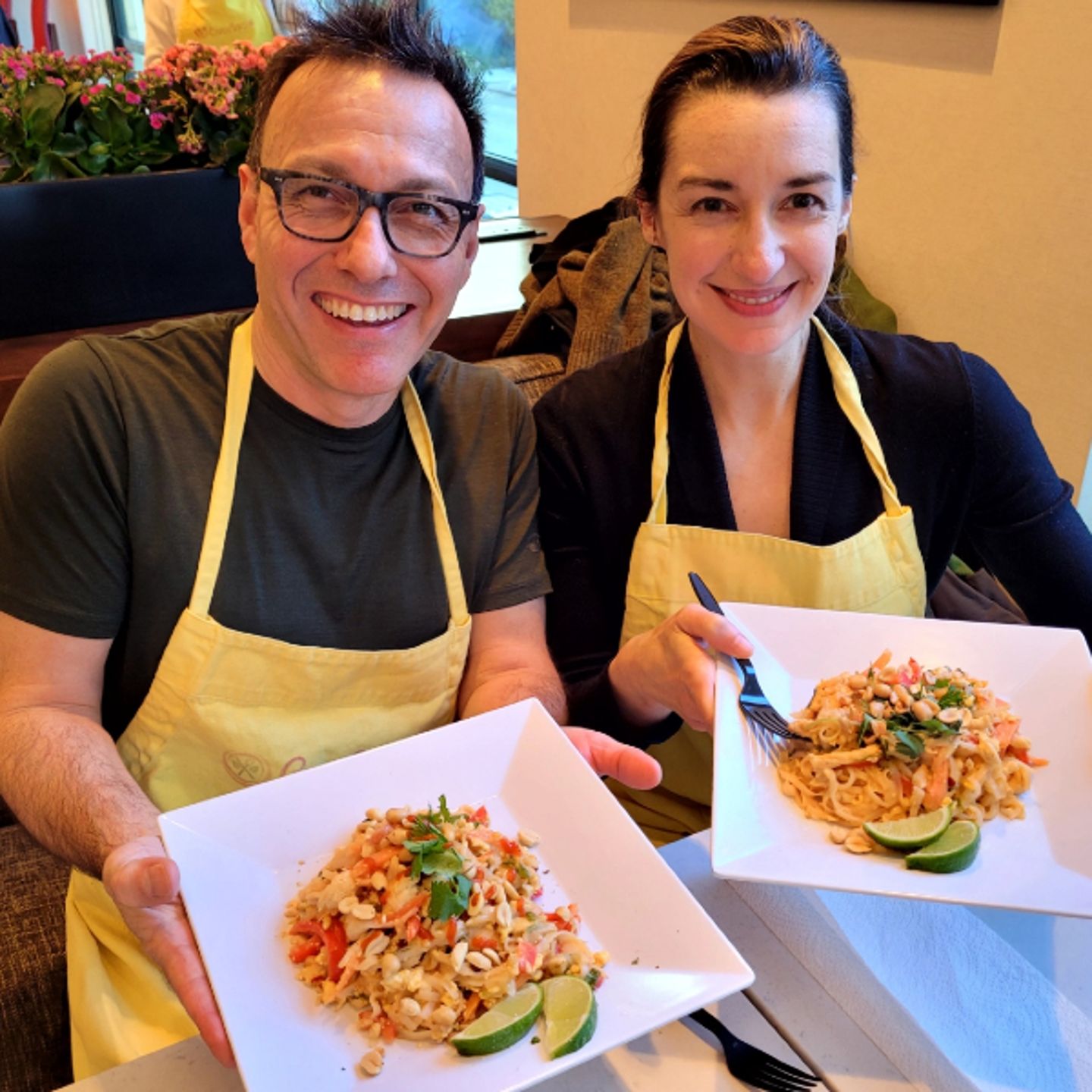 Couple with Pad Thai