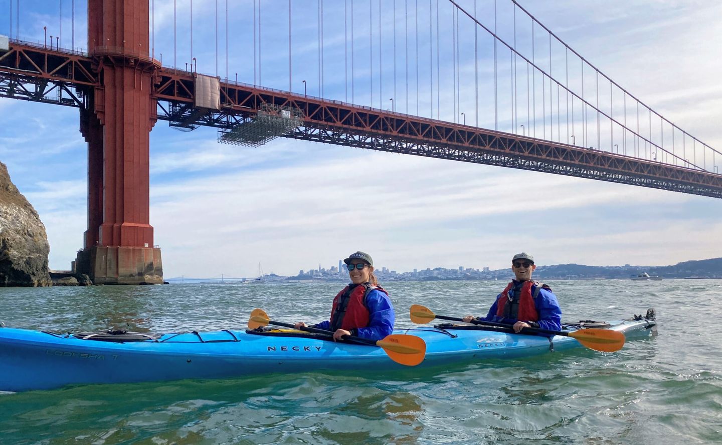 Two people at bridge