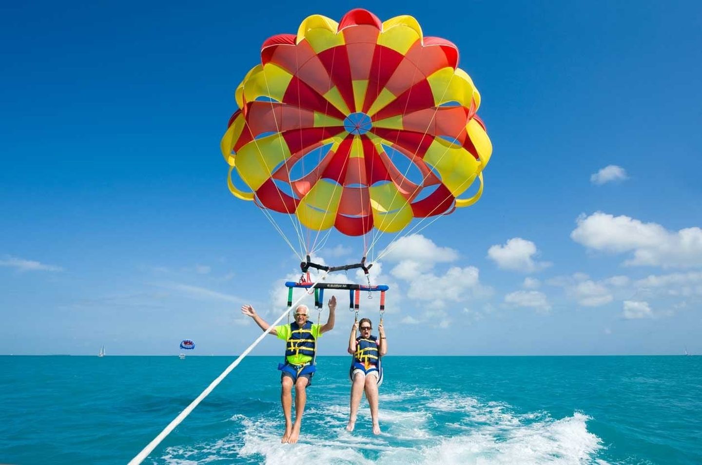 People parasailing