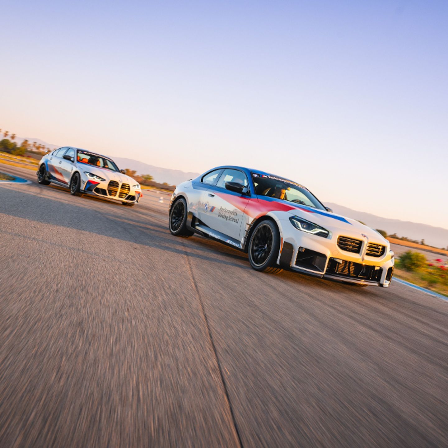 Two cars racing