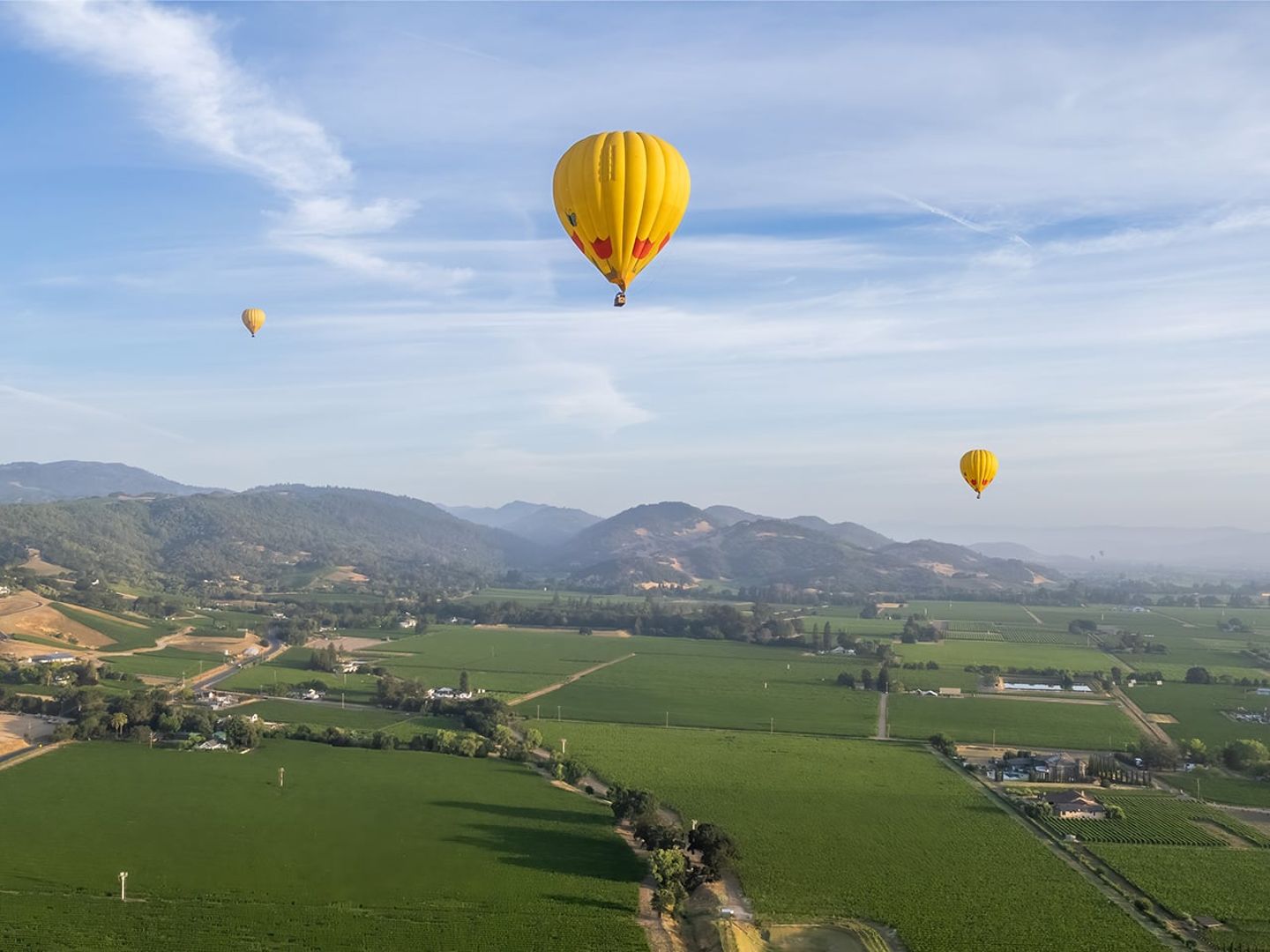 Balloons over valley