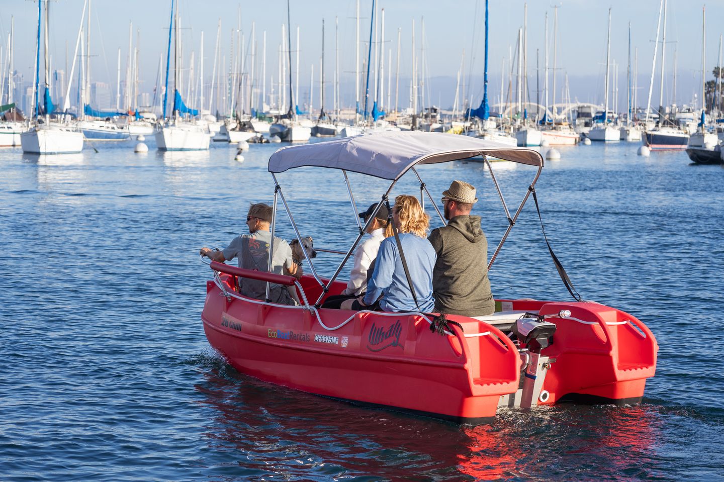 Group on boat