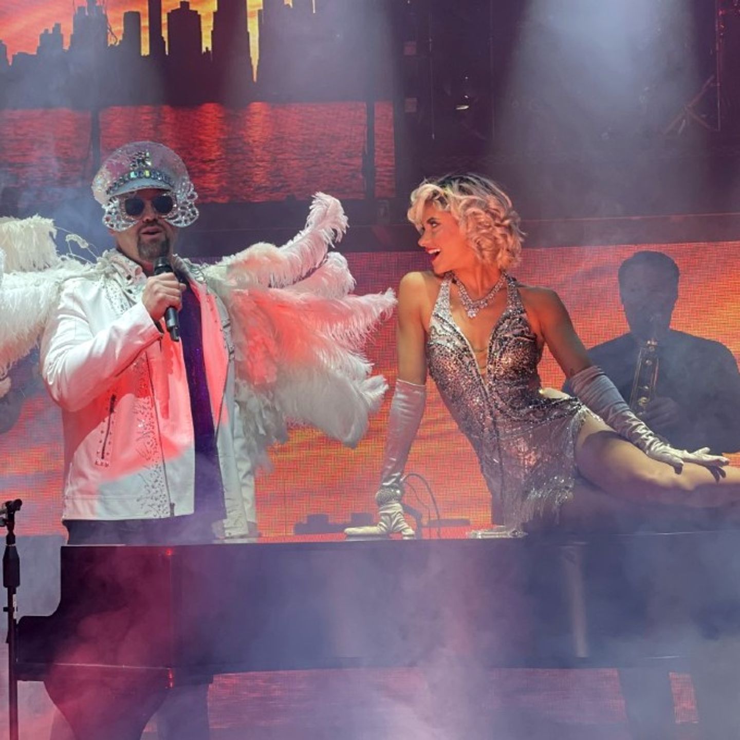 Piano man performing
