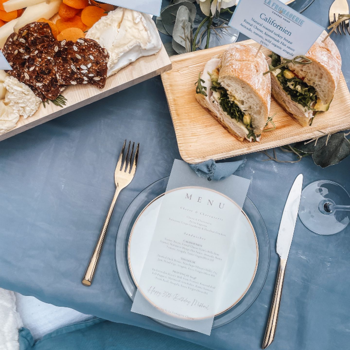 Picnic set-up up close