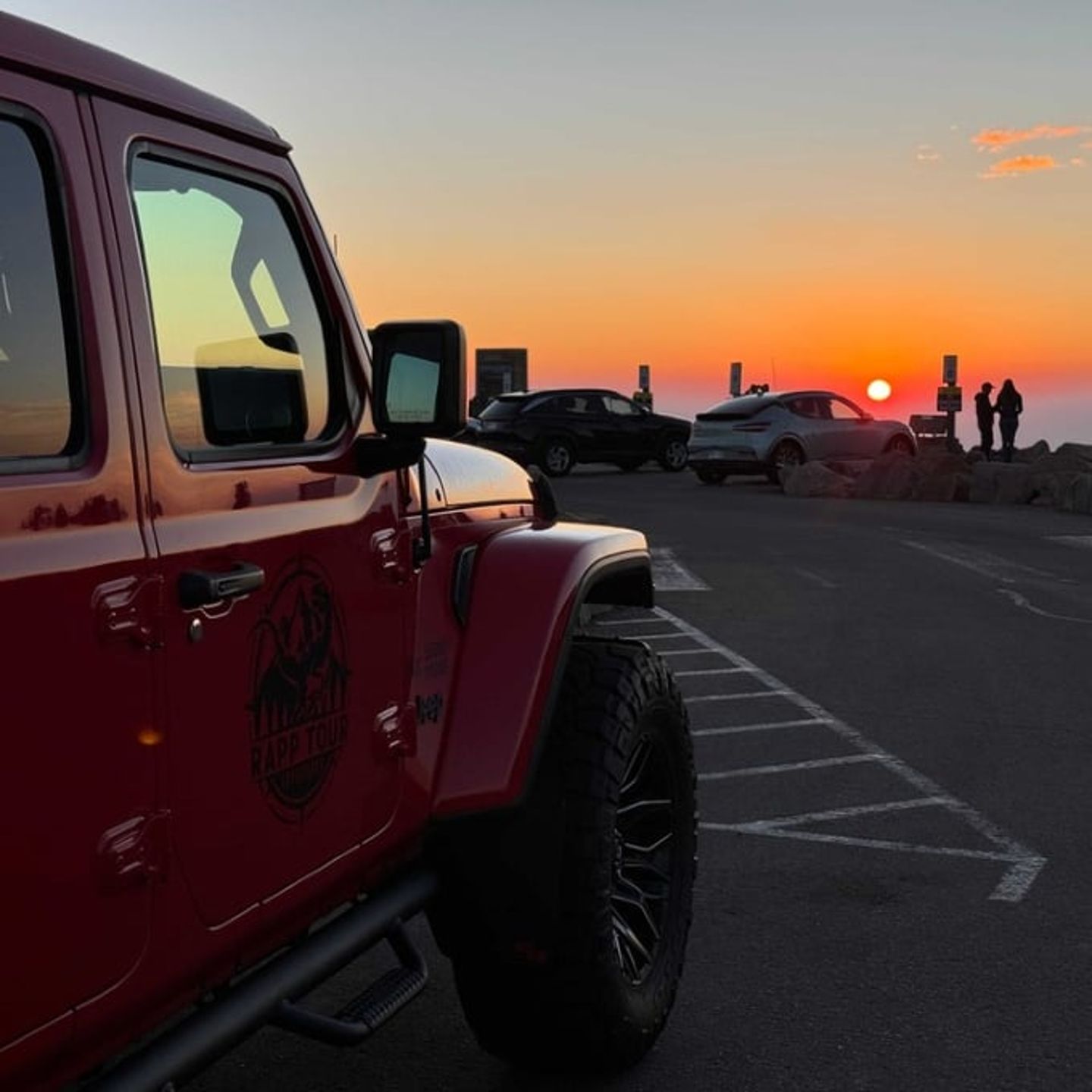 Jeep at sunset