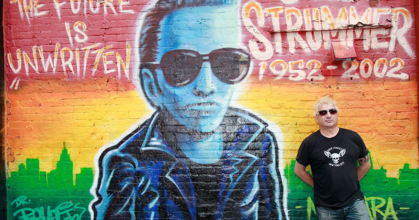 Man with wall art