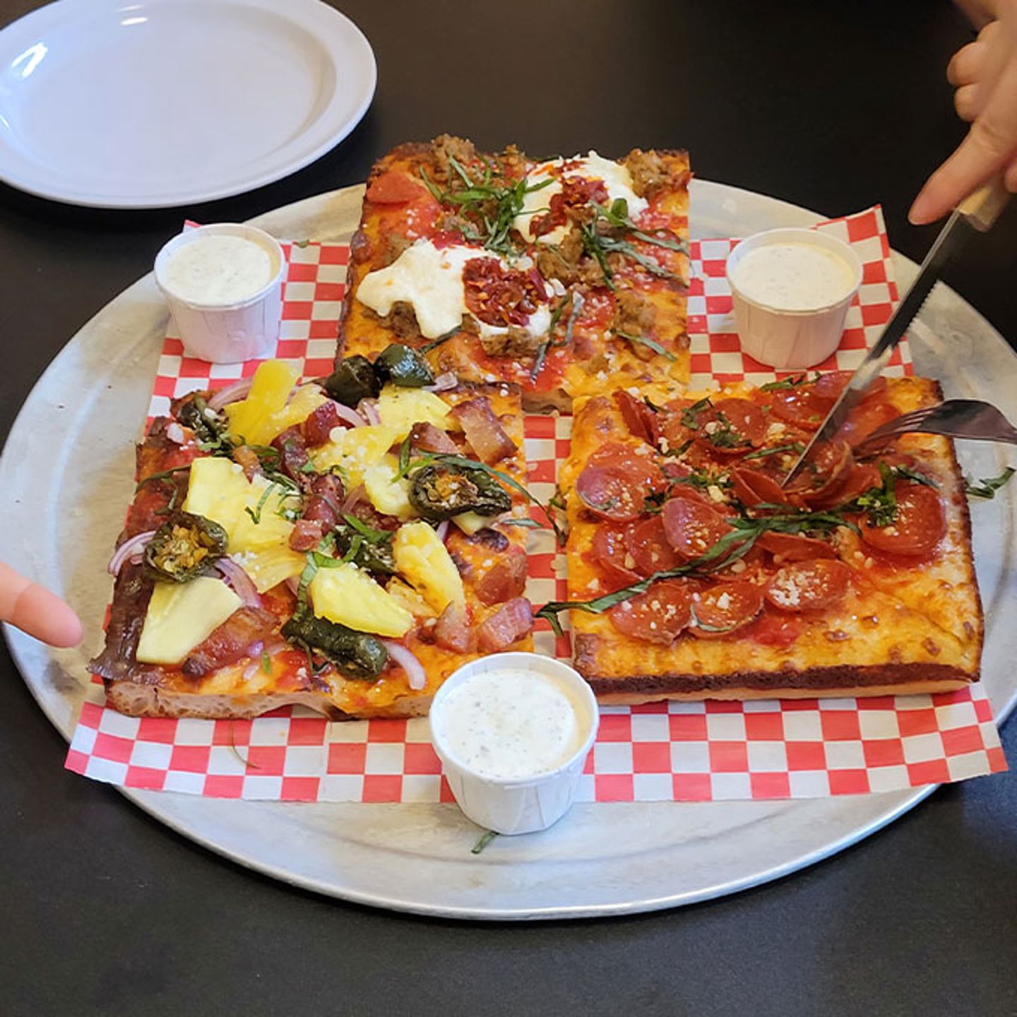 Assorted pizza slices