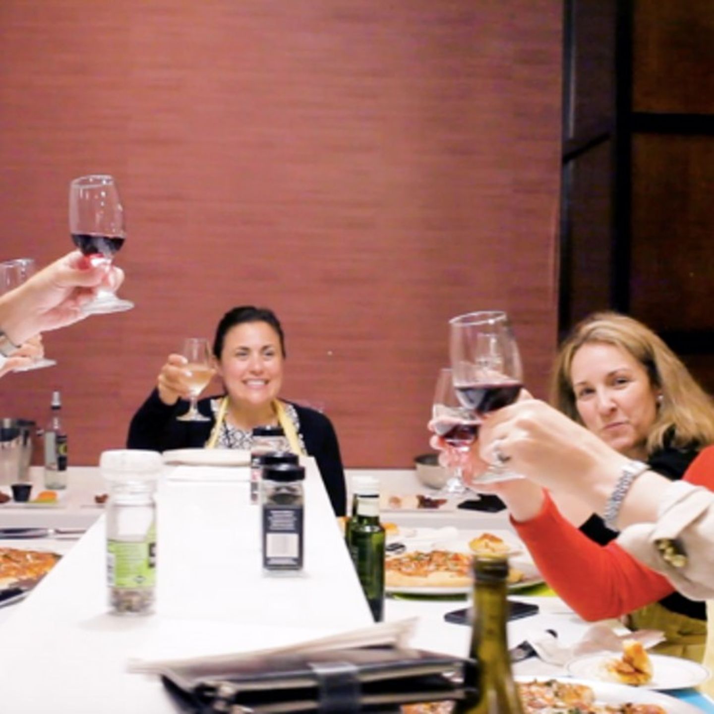 People eating pizza