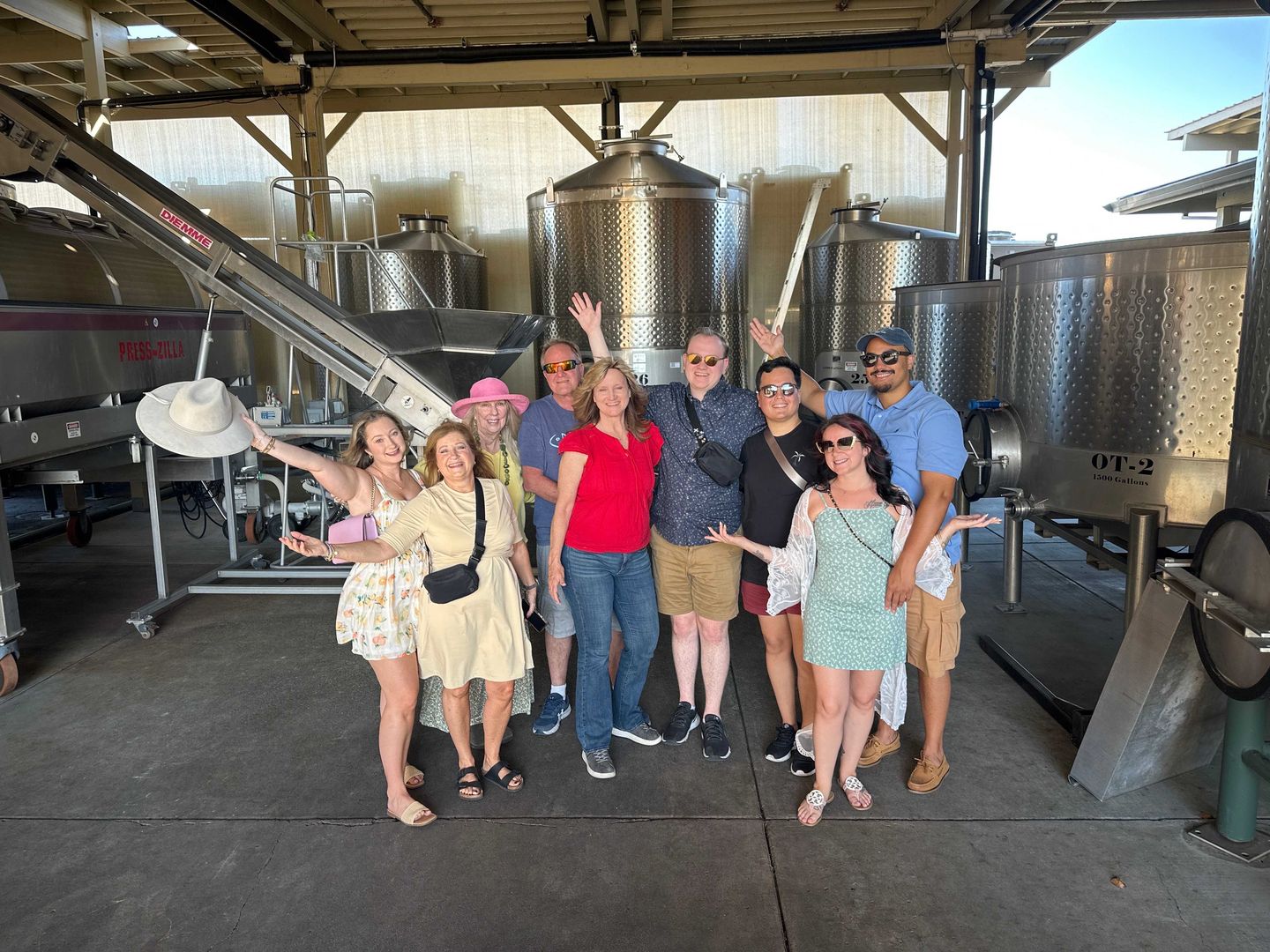 Group in winery
